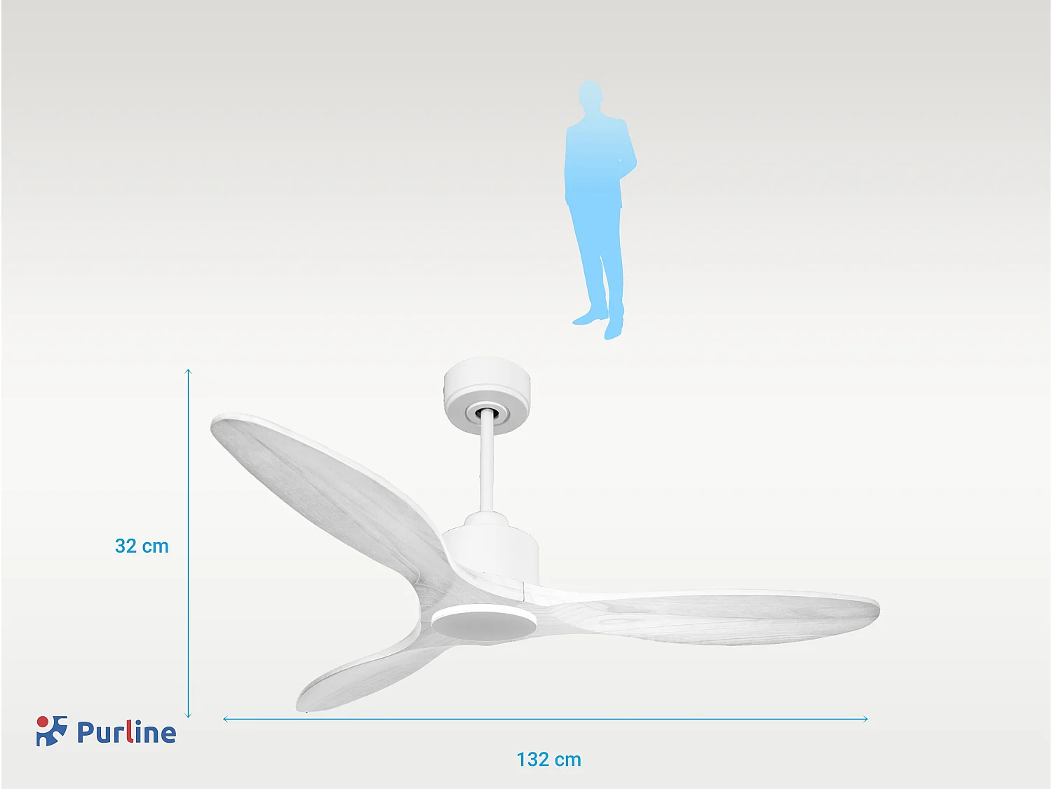 Ventilateur de plafond Réversible  Thermostat Wifi Moteur à courant continu Toits en pente Télécommande Hypersilence Mémoire