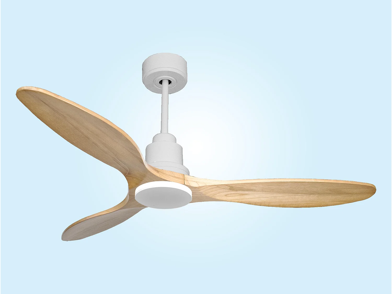 Ventilateur de plafond Réversible  Thermostat Pays vendable Wifi Moteur à courant continu Toits en pente Télécommande Hypersilence Mémoire