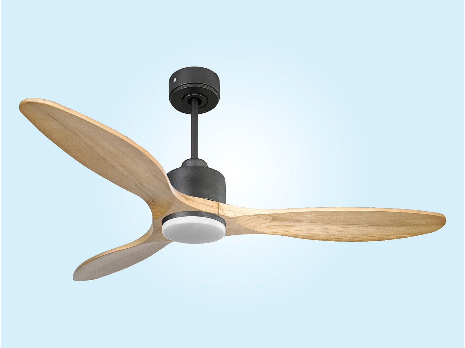 Ventilateur de plafond Réversible  Thermostat Dimmable Wifi Moteur à courant continu Toits en pente Télécommande Lumière à trois tons Hypersilence Mémoire