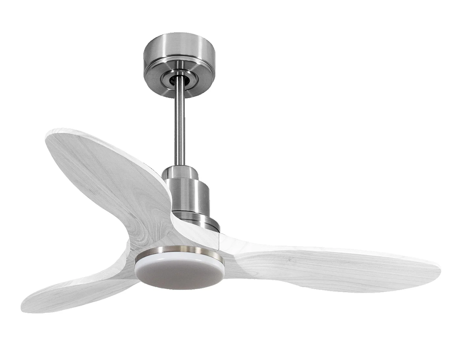 Ventilateur de plafond Réversible  Thermostat Dimmable Wifi Moteur à courant continu Toits en pente Télécommande Lumière à trois tons Hypersilence Mémoire