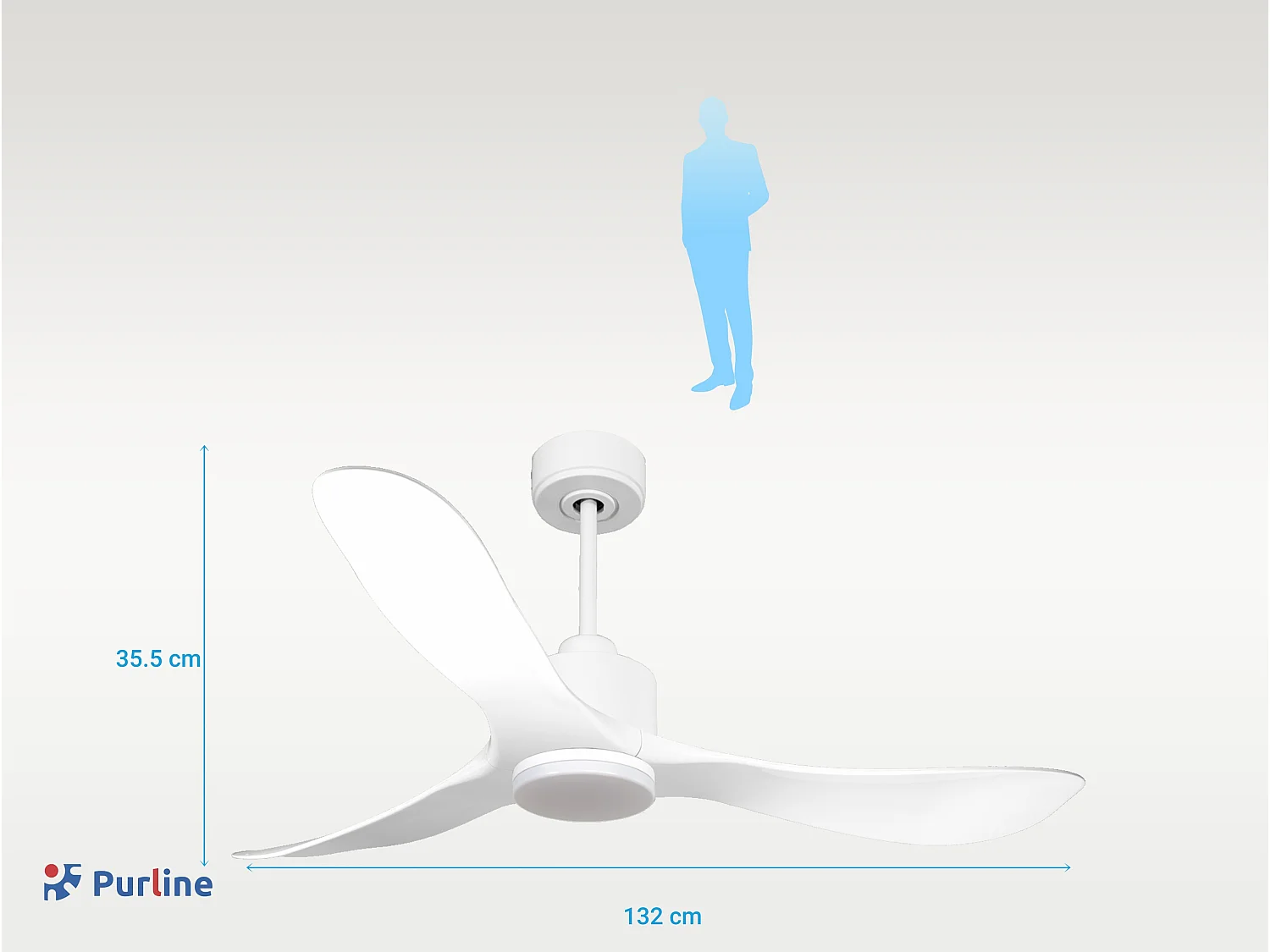 Ventilateur de plafond Réversible  Thermostat Dimmable Wifi Moteur à courant continu Toits en pente Télécommande Lumière à trois tons Hypersilence Mémoire