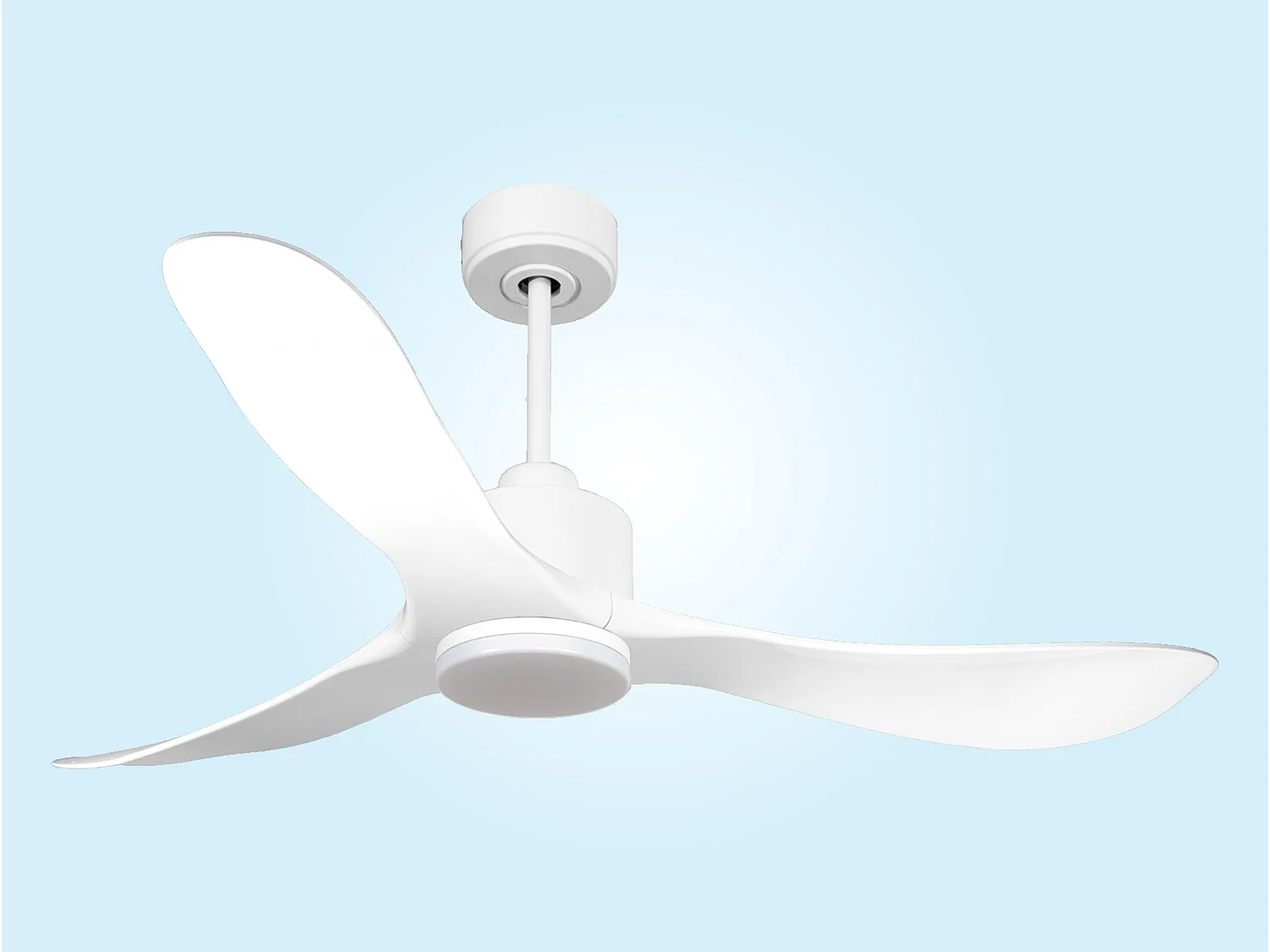 Ventilateur de plafond Réversible  Thermostat Dimmable Wifi Moteur à courant continu Toits en pente Télécommande Lumière à trois tons Hypersilence Mémoire