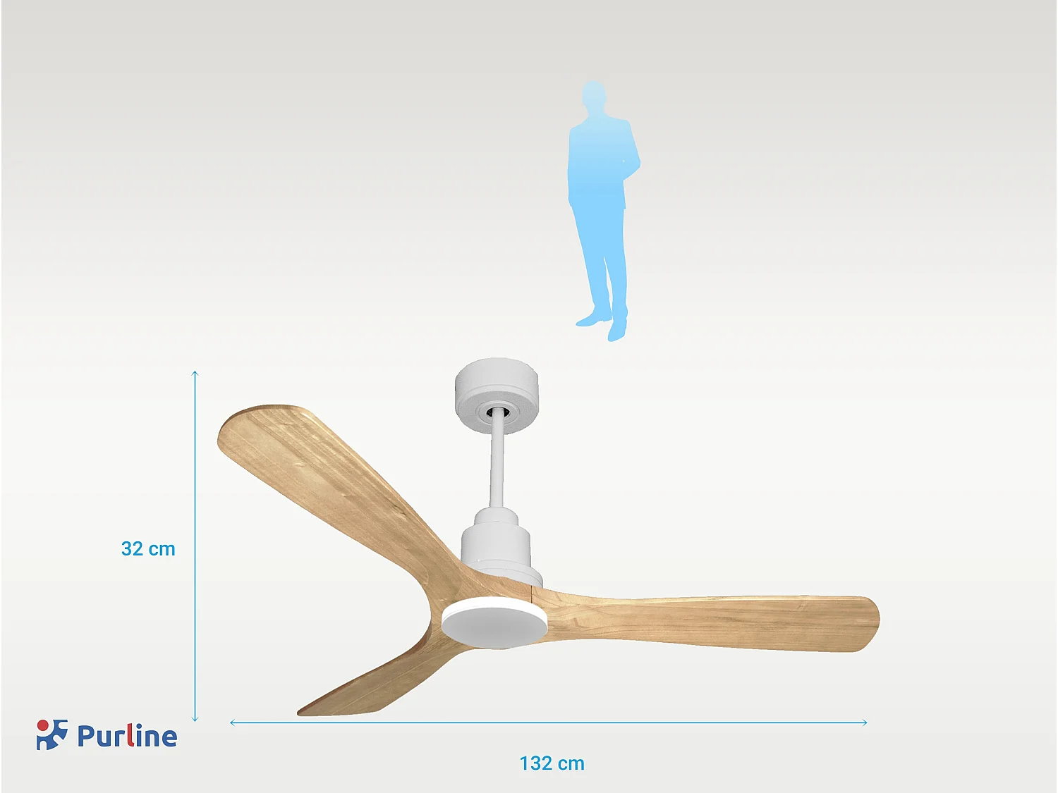 Ventilateur de plafond Réversible  Thermostat Wifi Moteur à courant continu Toits en pente Télécommande Hypersilence Mémoire