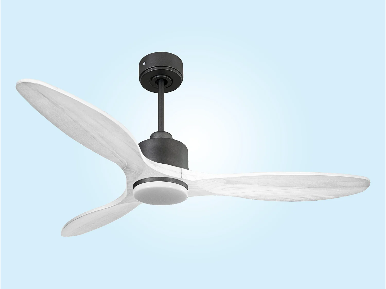 Ventilateur de plafond Réversible  Thermostat Dimmable Wifi Moteur à courant continu Toits en pente Télécommande Lumière à trois tons Hypersilence Mémoire