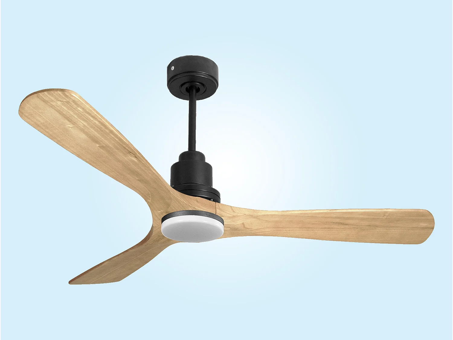 Ventilateur de plafond Réversible  Thermostat Dimmable Wifi Moteur à courant continu Toits en pente Télécommande Lumière à trois tons Hypersilence Mémoire