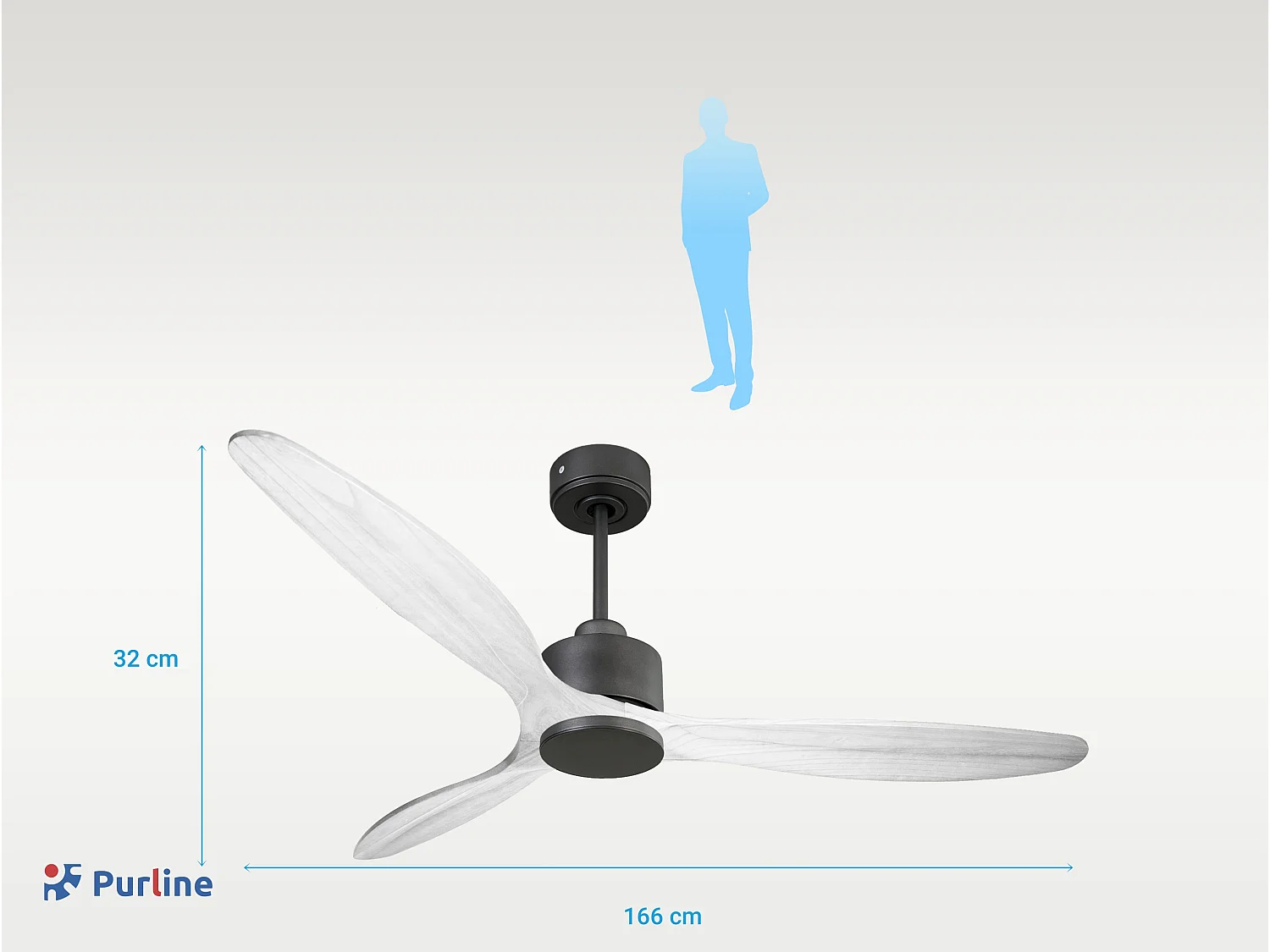 Ventilateur de plafond Réversible  Thermostat Wifi Moteur à courant continu Toits en pente Télécommande Hypersilence Mémoire