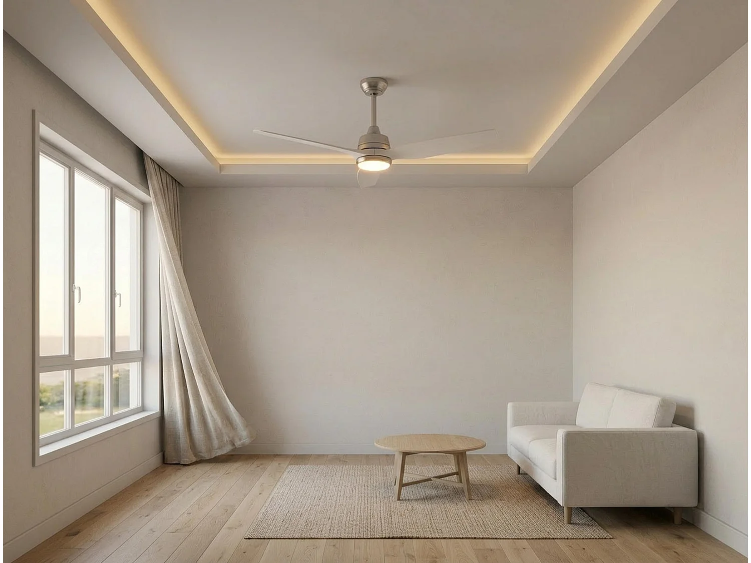 Ventilateur de plafond Réversible  Thermostat Wifi Moteur à courant continu Toits en pente Télécommande Hypersilence Mémoire Shopify Vendible (AUTOMATIQUE)