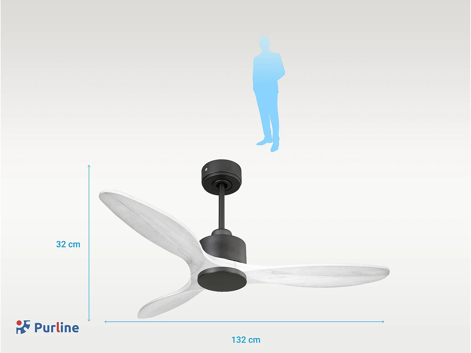 Ventilateur de plafond Wifi Moteur à courant continu Télécommande Hypersilence Mémoire