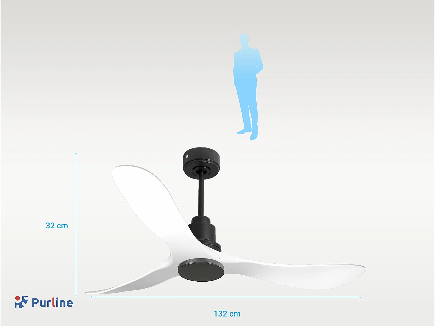 Ventilateur de plafond Réversible  Thermostat Wifi Moteur à courant continu Toits en pente Télécommande Hypersilence Mémoire Shopify Vendible (AUTOMATIQUE)