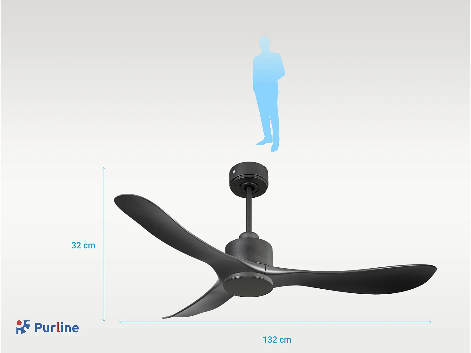Ventilateur de plafond Réversible  Thermostat Wifi Moteur à courant continu Toits en pente Télécommande Hypersilence Mémoire