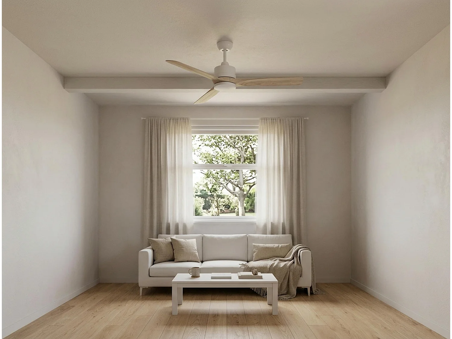 Ventilateur de plafond Réversible  Thermostat Wifi Moteur à courant continu Toits en pente Télécommande Hypersilence Mémoire Shopify Vendible (AUTOMATIQUE)