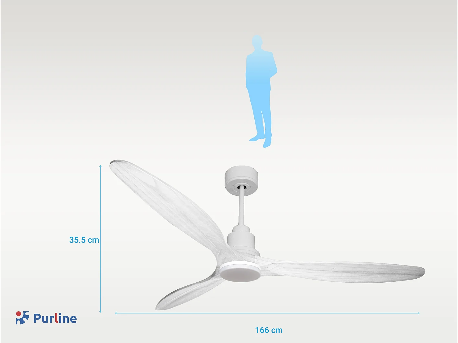Ventilateur de plafond Réversible  Thermostat Dimmable Wifi Moteur à courant continu Toits en pente Télécommande Lumière à trois tons Hypersilence Mémoire