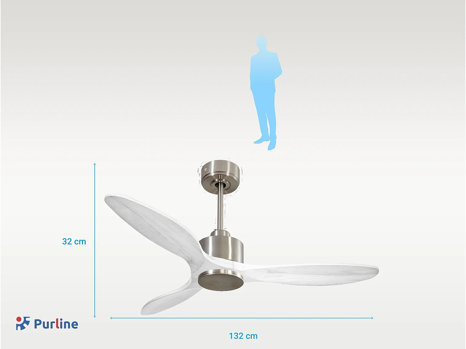 Ventilateur de plafond Réversible  Thermostat Wifi Moteur à courant continu Toits en pente Télécommande Hypersilence Mémoire