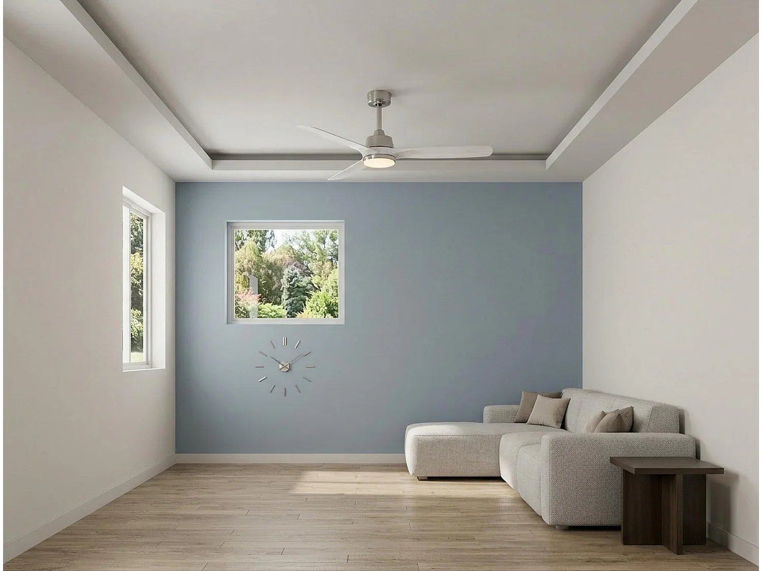 Ventilateur de plafond Réversible  Thermostat Wifi Moteur à courant continu Toits en pente Télécommande Hypersilence Mémoire
