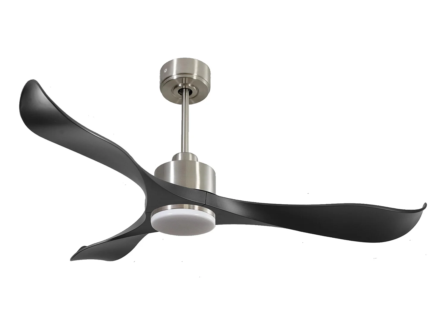 Ventilateur de plafond Réversible  Thermostat Dimmable Wifi Moteur à courant continu Toits en pente Télécommande Lumière à trois tons Adaptateur 2/3 Lames