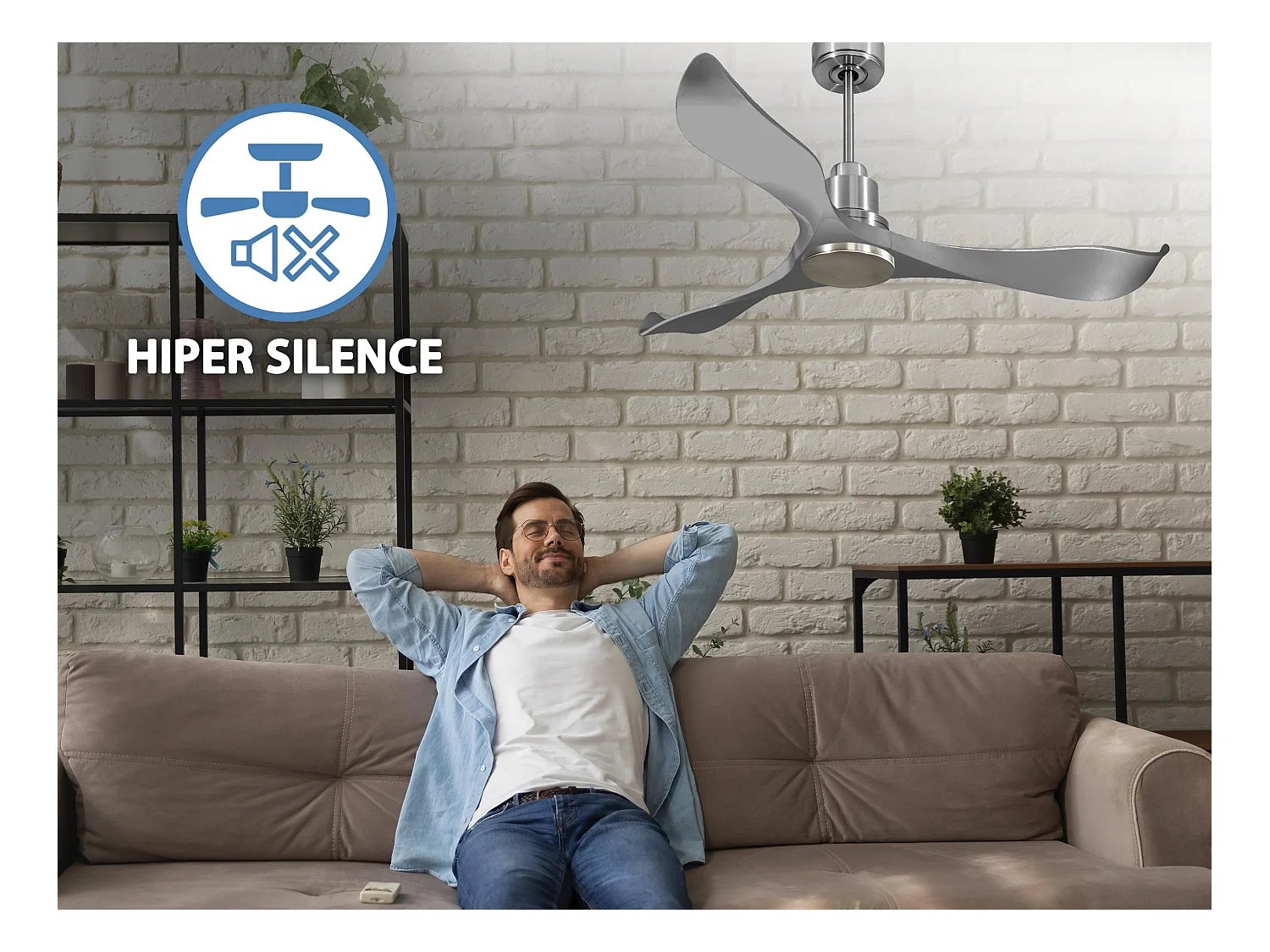 Ventilador de techo Modo Invierno/Verano Termostato Wifi Motor DC Techos Inclinados Mando a Distancia Hypersilence Memoria O)