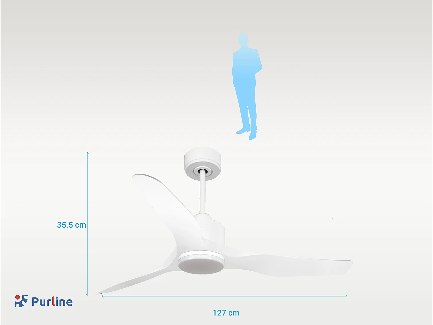 Ventilateur de plafond Réversible  Thermostat Dimmable Wifi Moteur à courant continu Toits en pente Télécommande Lumière à trois tons Adaptateur 2/3 Lames