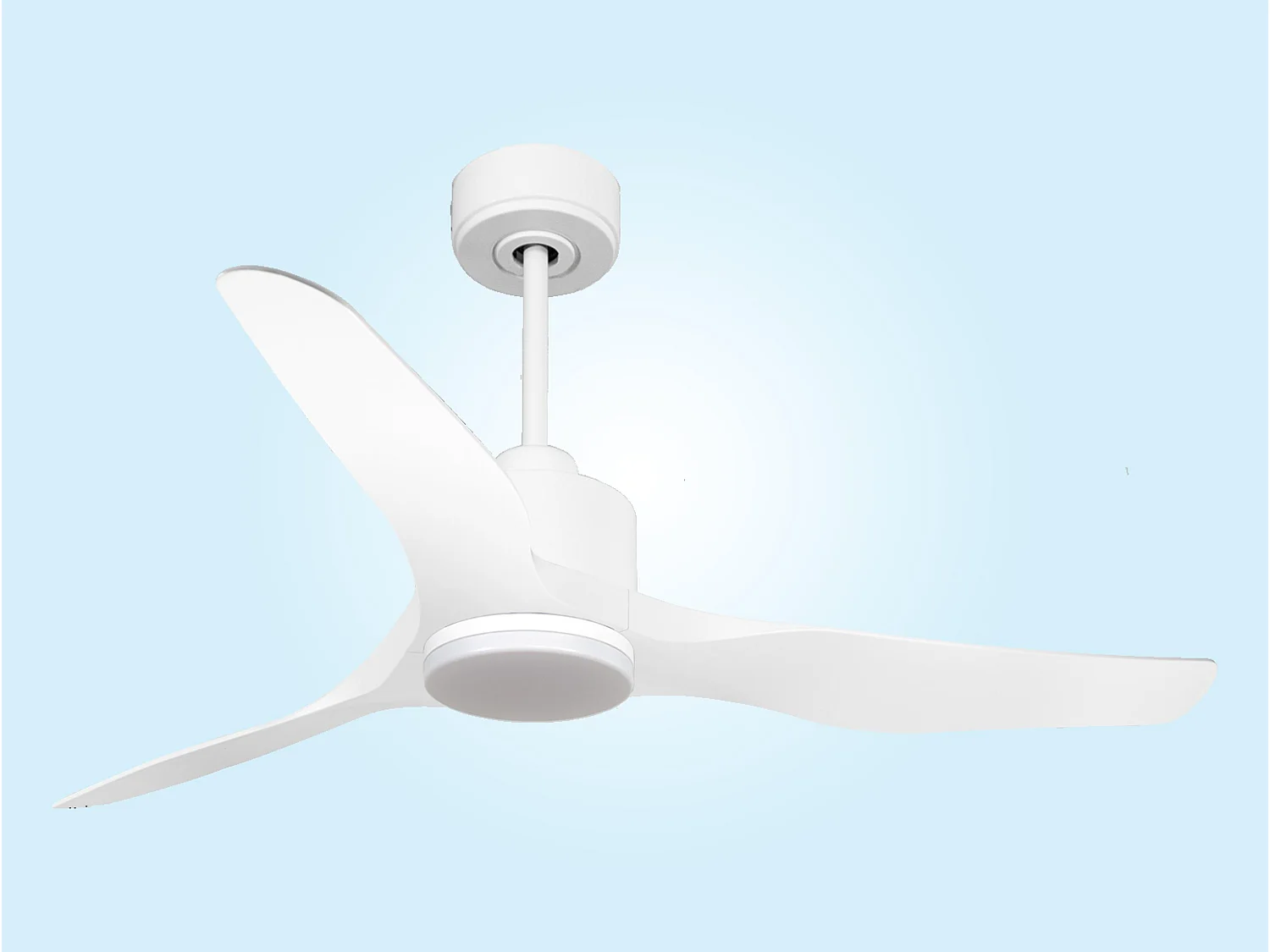 Ventilateur de plafond Réversible  Thermostat Dimmable Wifi Moteur à courant continu Toits en pente Télécommande Lumière à trois tons Adaptateur 2/3 Lames