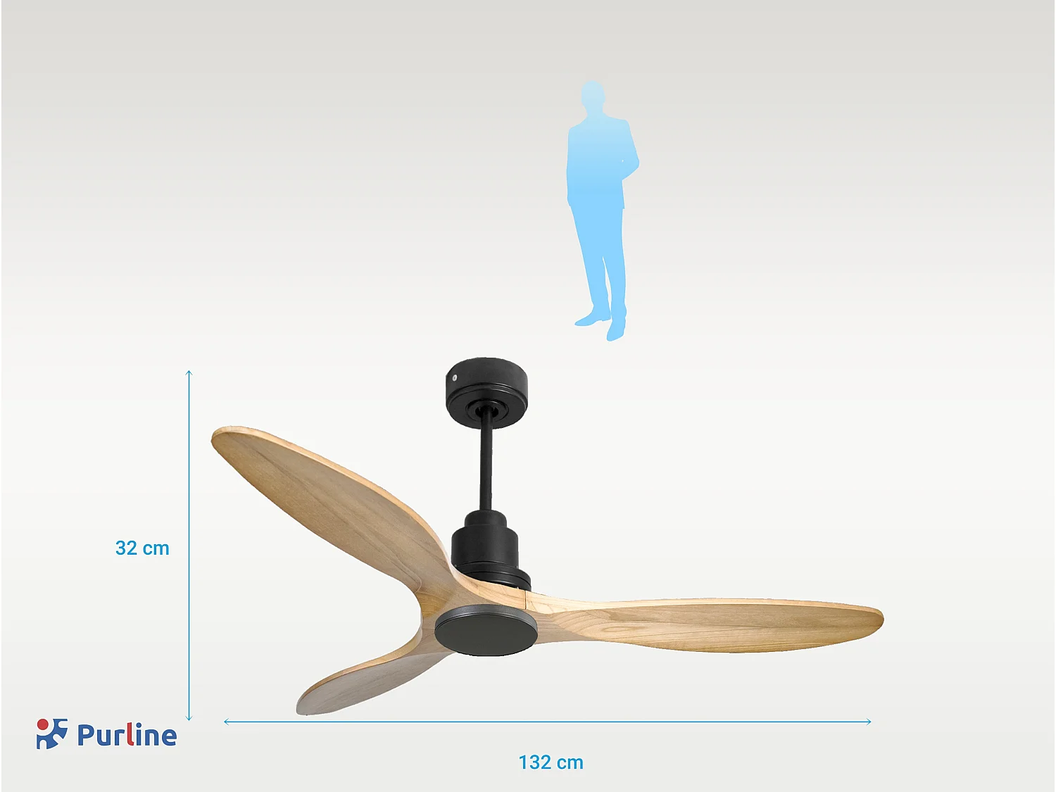 Ventilateur de plafond Réversible  Thermostat Wifi Moteur à courant continu Toits en pente Télécommande Hypersilence Mémoire Shopify Vendible (AUTOMATIQUE)