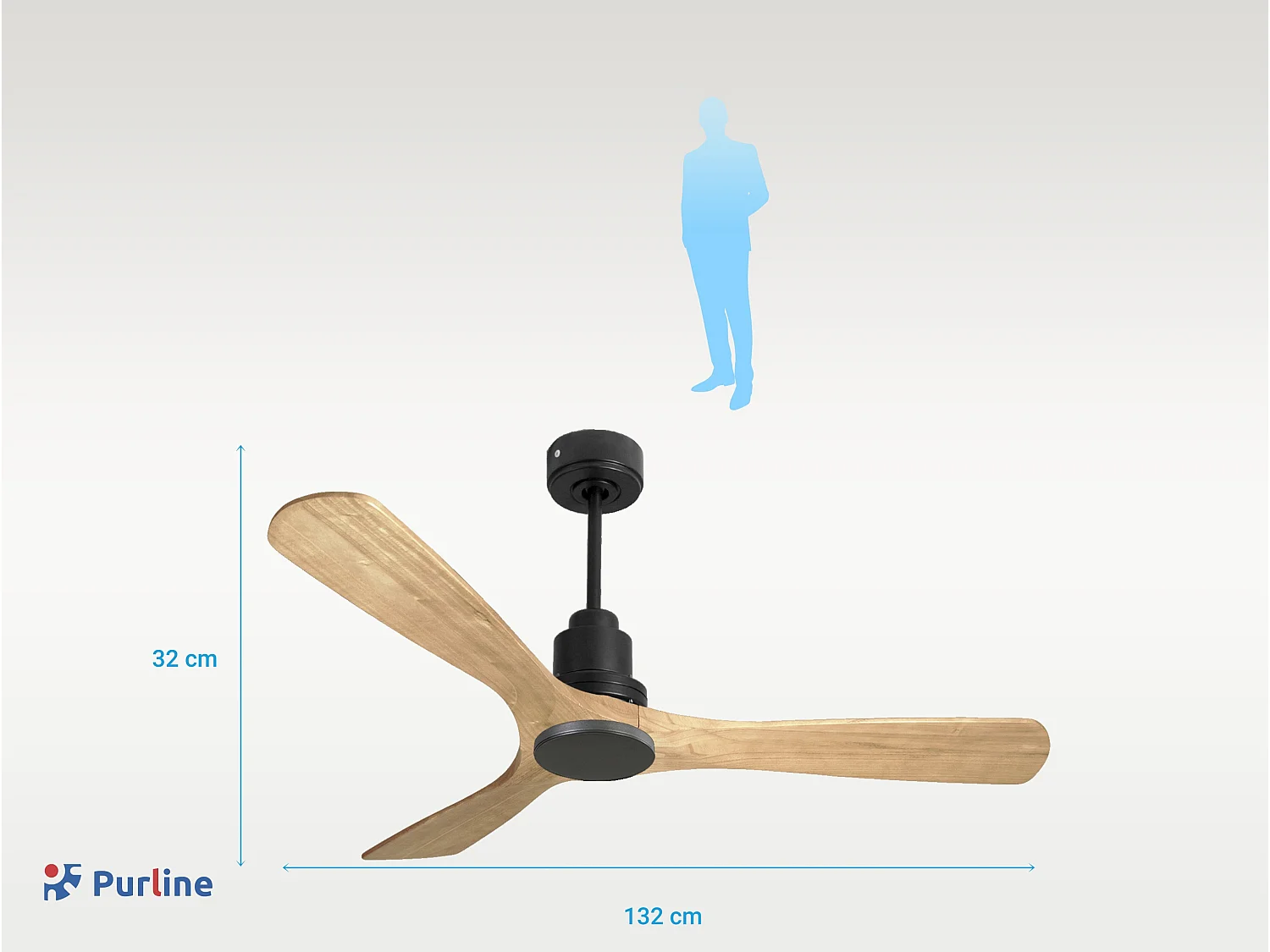 Ventilateur de plafond Réversible  Thermostat Wifi Moteur à courant continu Toits en pente Télécommande Hypersilence Mémoire Shopify Vendible (AUTOMATIQUE)