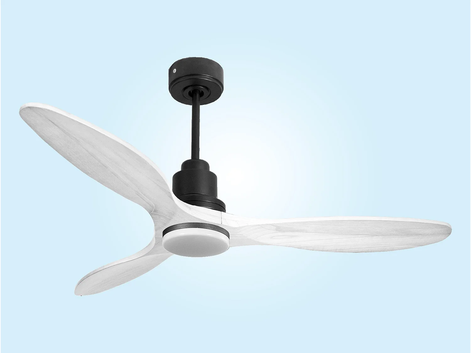Ventilateur de plafond Réversible  Thermostat Dimmable Wifi Moteur à courant continu Toits en pente Télécommande Lumière à trois tons Hypersilence Mémoire