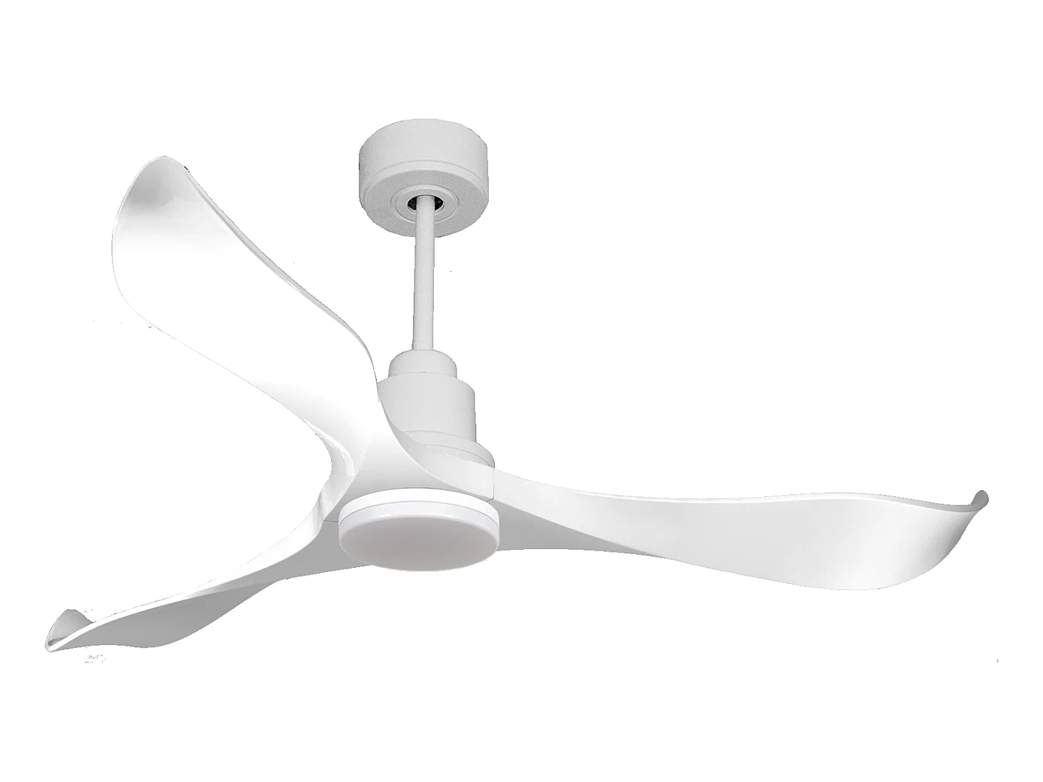 Ventilateur de plafond Réversible  Thermostat Dimmable Wifi Moteur à courant continu Toits en pente Télécommande Lumière à trois tons Adaptateur 2/3 Lames