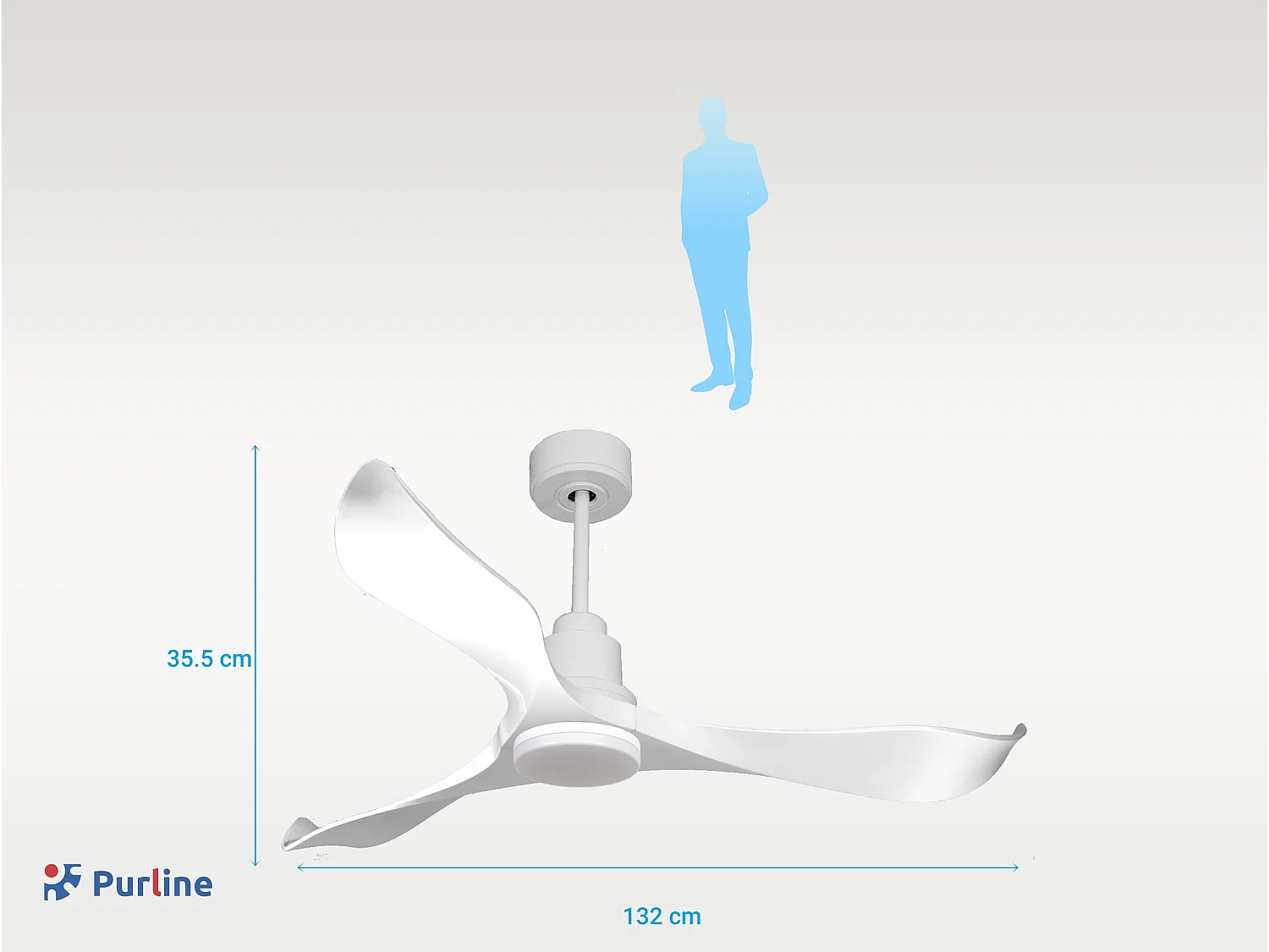 Ventilateur de plafond Réversible  Thermostat Dimmable Wifi Moteur à courant continu Toits en pente Télécommande Lumière à trois tons Adaptateur 2/3 Lames