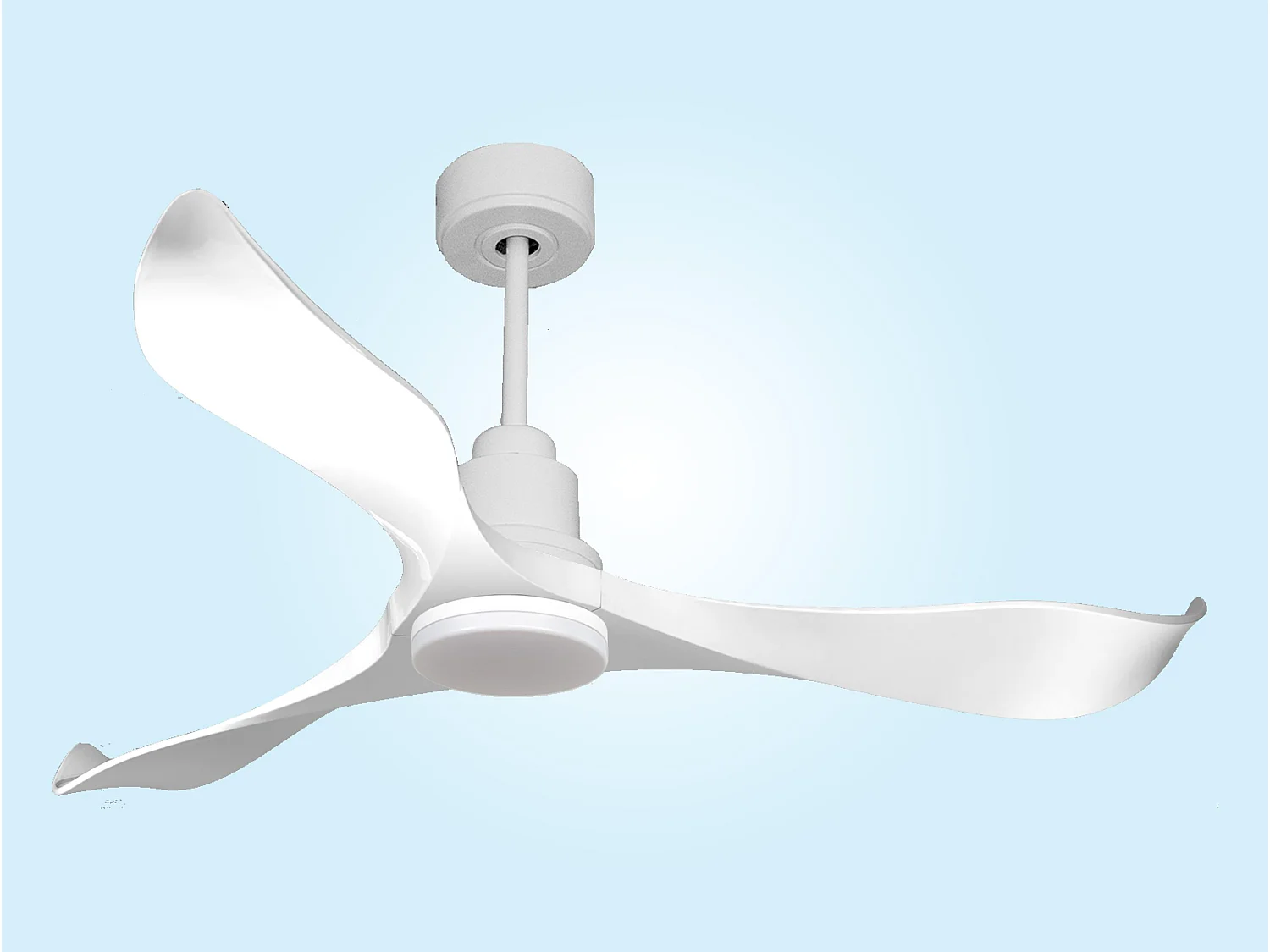 Ventilateur de plafond Réversible  Thermostat Dimmable Wifi Moteur à courant continu Toits en pente Télécommande Lumière à trois tons Adaptateur 2/3 Lames