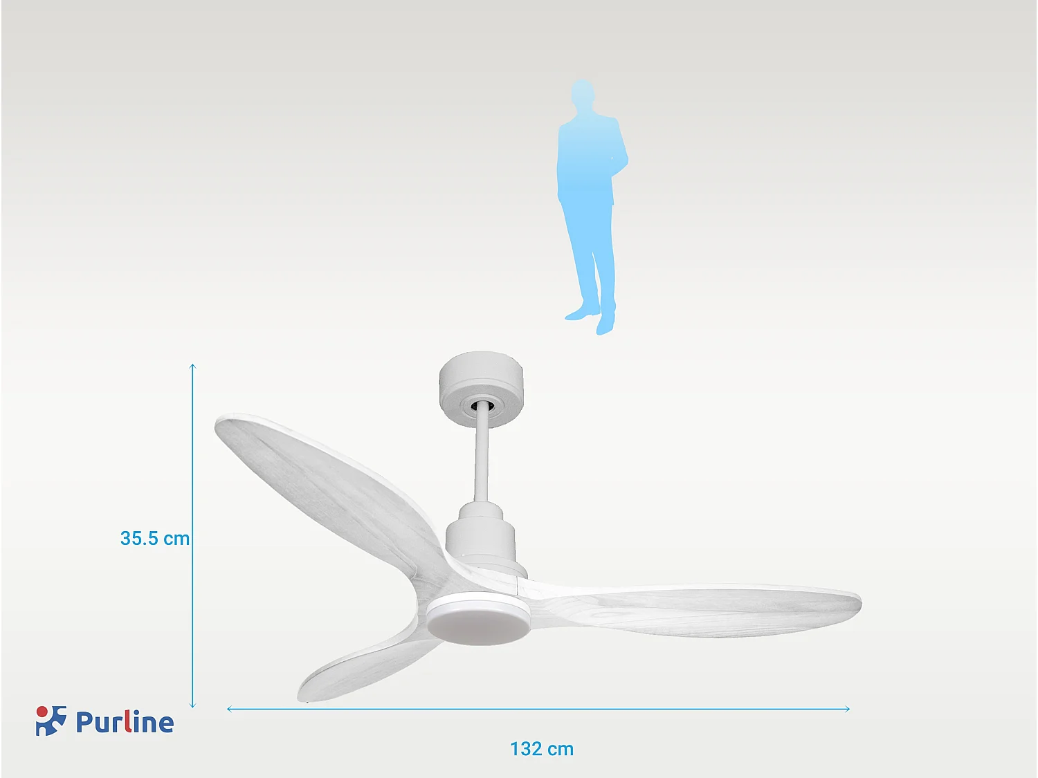 Ventilateur de plafond Réversible  Thermostat Dimmable Wifi Moteur à courant continu Toits en pente Télécommande Lumière à trois tons Hypersilence Mémoire