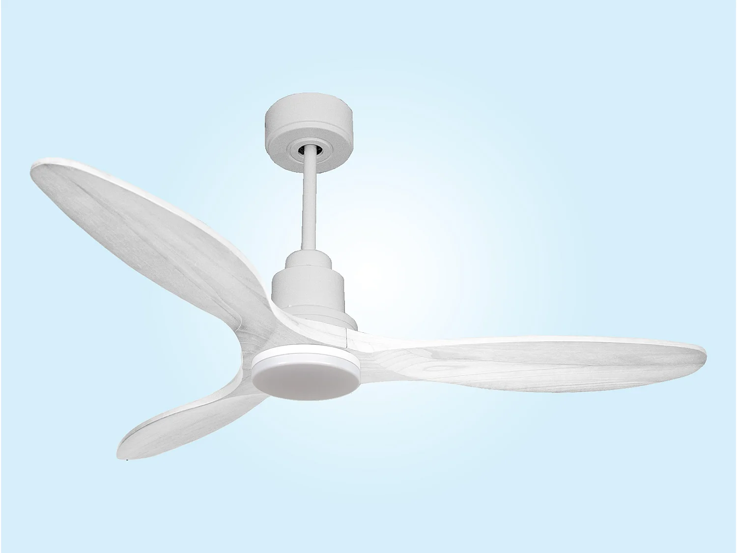 Ventilateur de plafond Réversible  Thermostat Dimmable Wifi Moteur à courant continu Toits en pente Télécommande Lumière à trois tons Hypersilence Mémoire