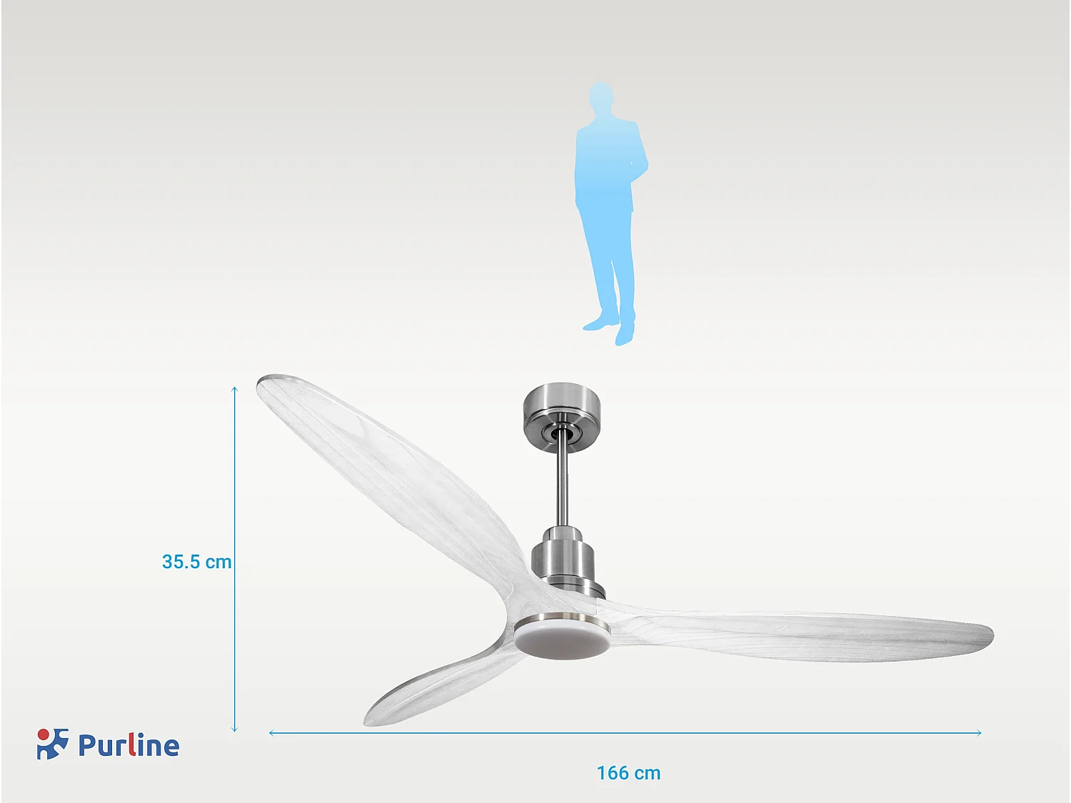 Ventilateur de plafond Réversible  Thermostat Dimmable Wifi Moteur à courant continu Toits en pente Télécommande Lumière à trois tons Hypersilence Mémoire