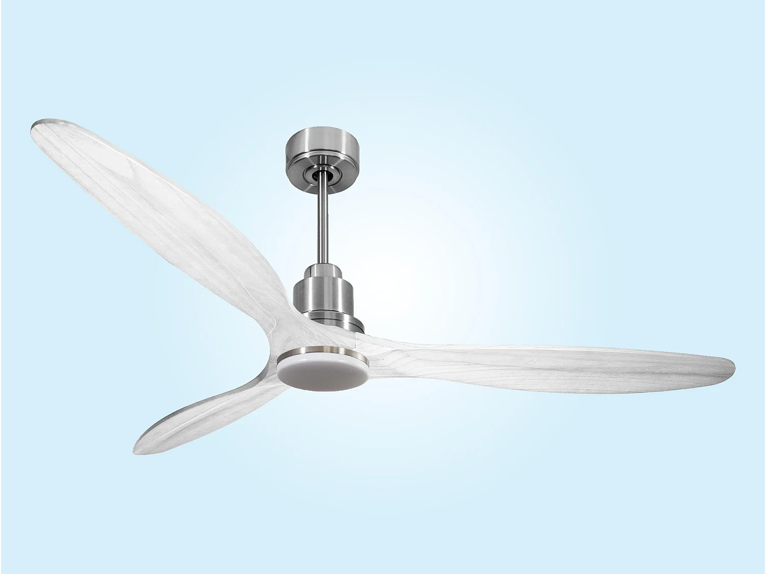 Ventilateur de plafond Réversible  Thermostat Dimmable Wifi Moteur à courant continu Toits en pente Télécommande Lumière à trois tons Hypersilence Mémoire