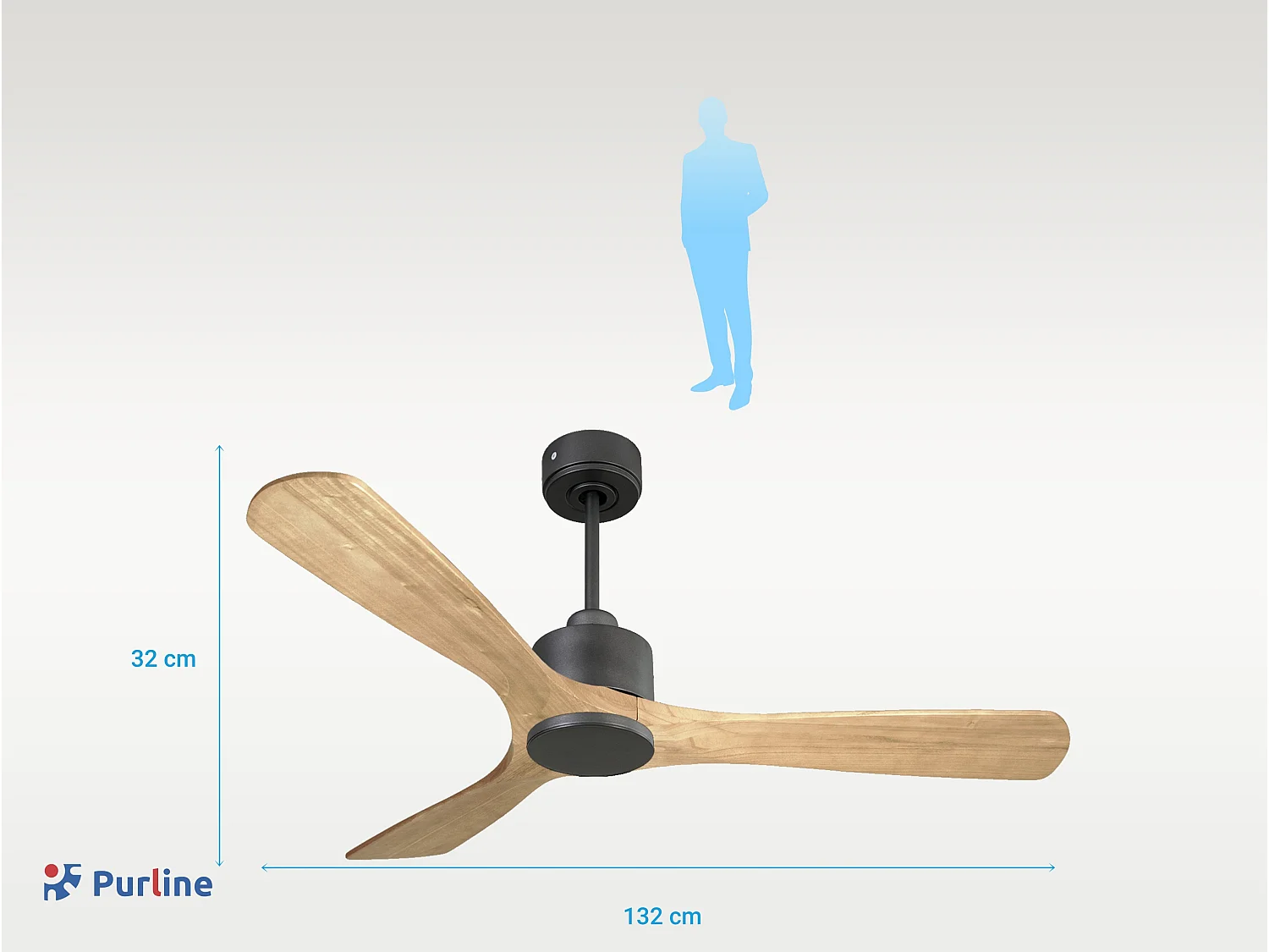 Ventilateur de plafond Réversible  Thermostat Wifi Moteur à courant continu Toits en pente Télécommande Hypersilence Mémoire
