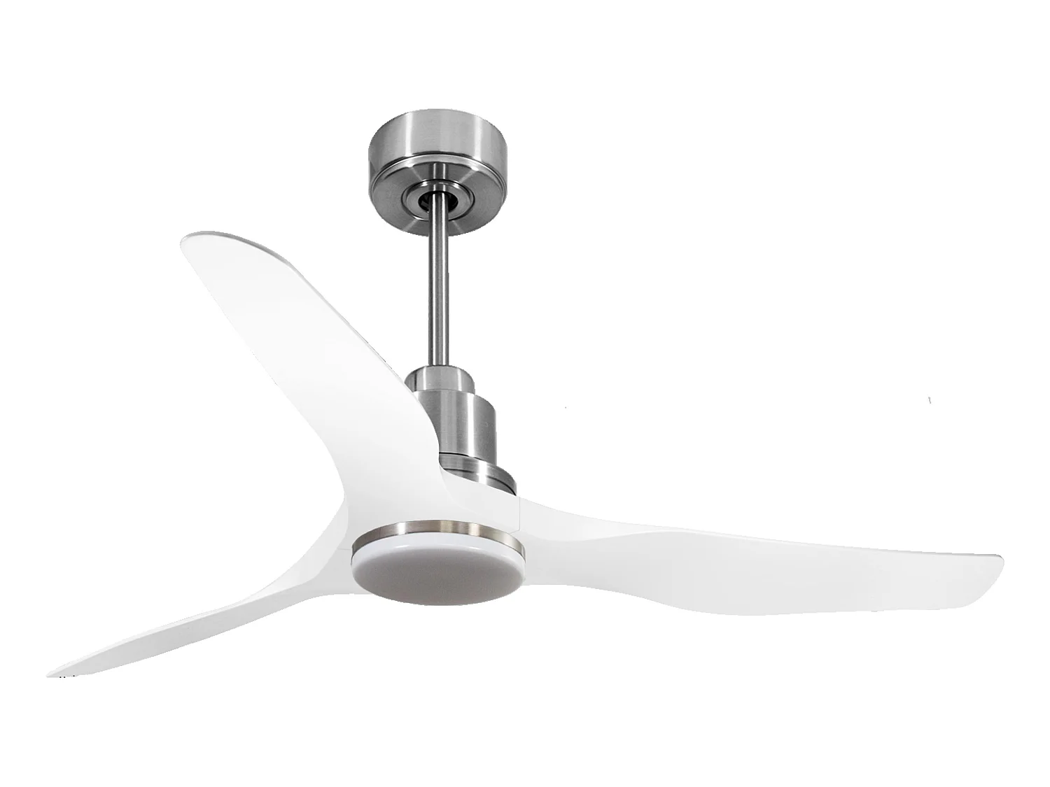 Ventilateur de plafond Réversible  Thermostat Dimmable Wifi Moteur à courant continu Toits en pente Télécommande Lumière à trois tons Adaptateur 2/3 Lames