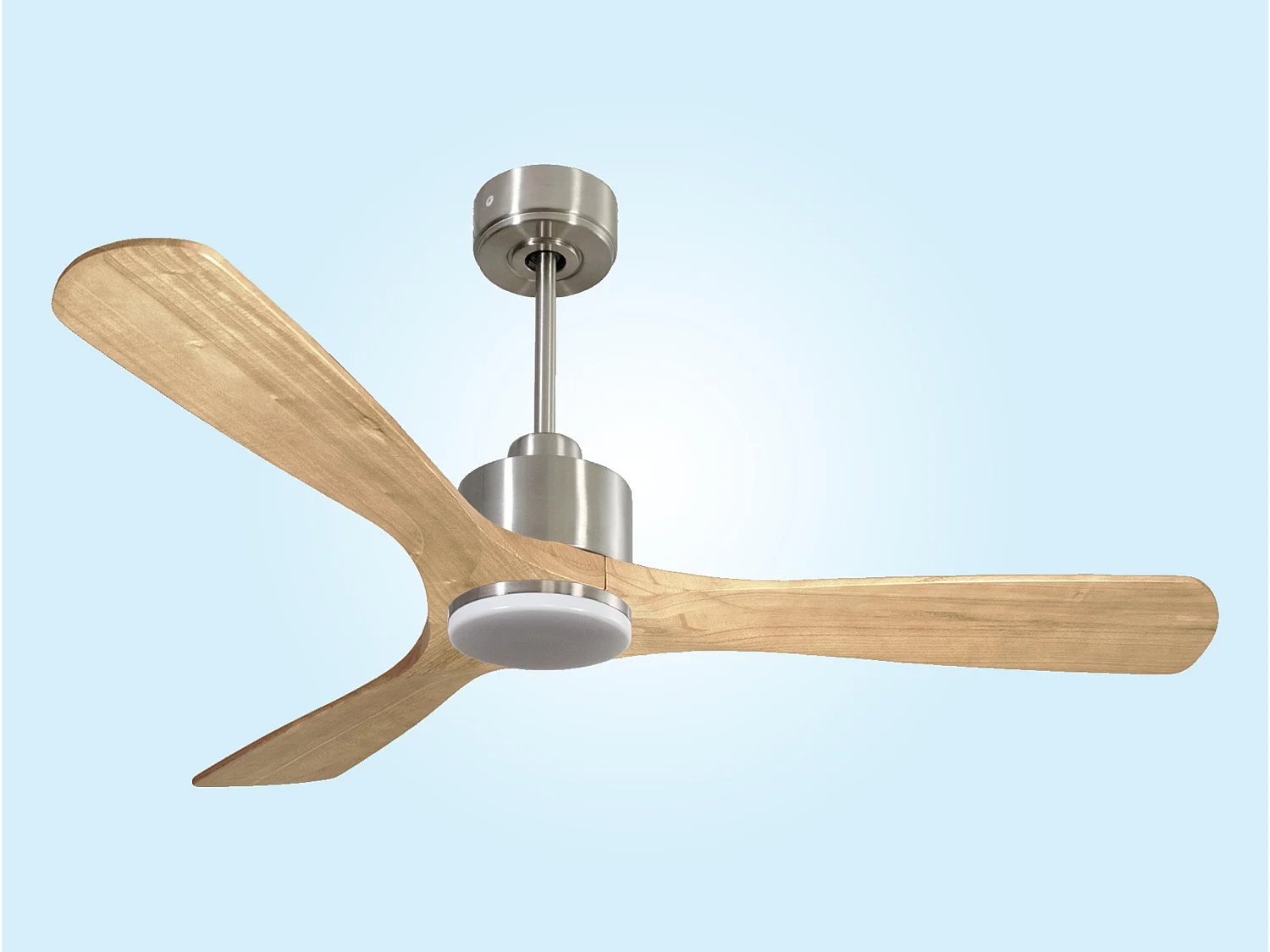 Ventilateur de plafond Réversible  Thermostat Dimmable Wifi Moteur à courant continu Toits en pente Télécommande Lumière à trois tons Hypersilence Mémoire