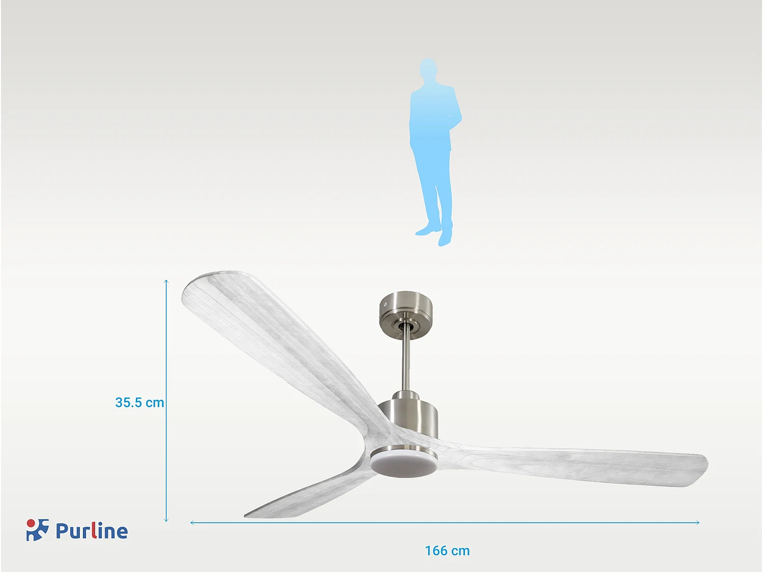 Ventilateur de plafond Réversible  Thermostat Dimmable Wifi Moteur à courant continu Toits en pente Télécommande Lumière à trois tons Hypersilence Mémoire