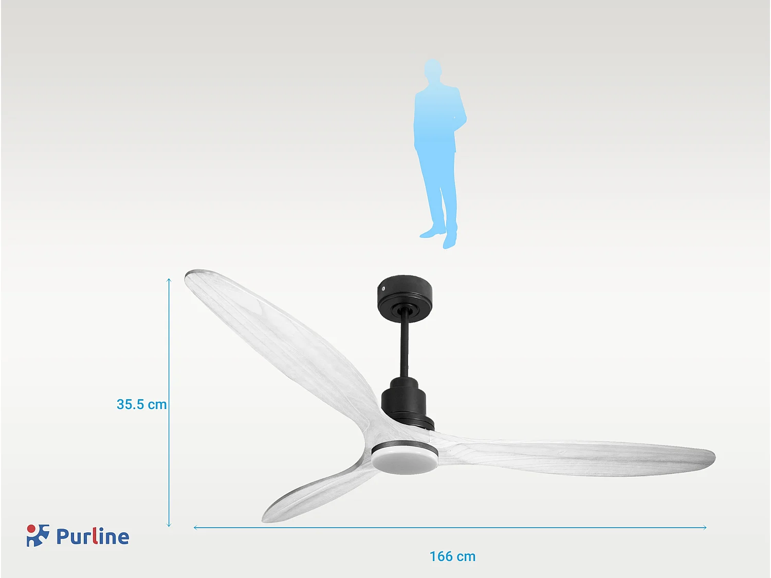 Ventilateur de plafond Réversible  Thermostat Dimmable Wifi Moteur à courant continu Toits en pente Télécommande Lumière à trois tons Hypersilence Mémoire