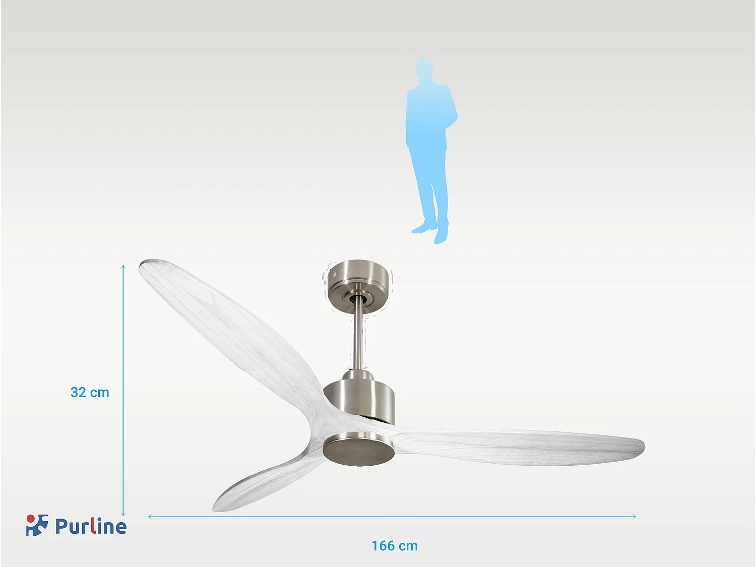 Ventilateur de plafond Réversible  Thermostat Wifi Moteur à courant continu Toits en pente Télécommande Hypersilence Mémoire