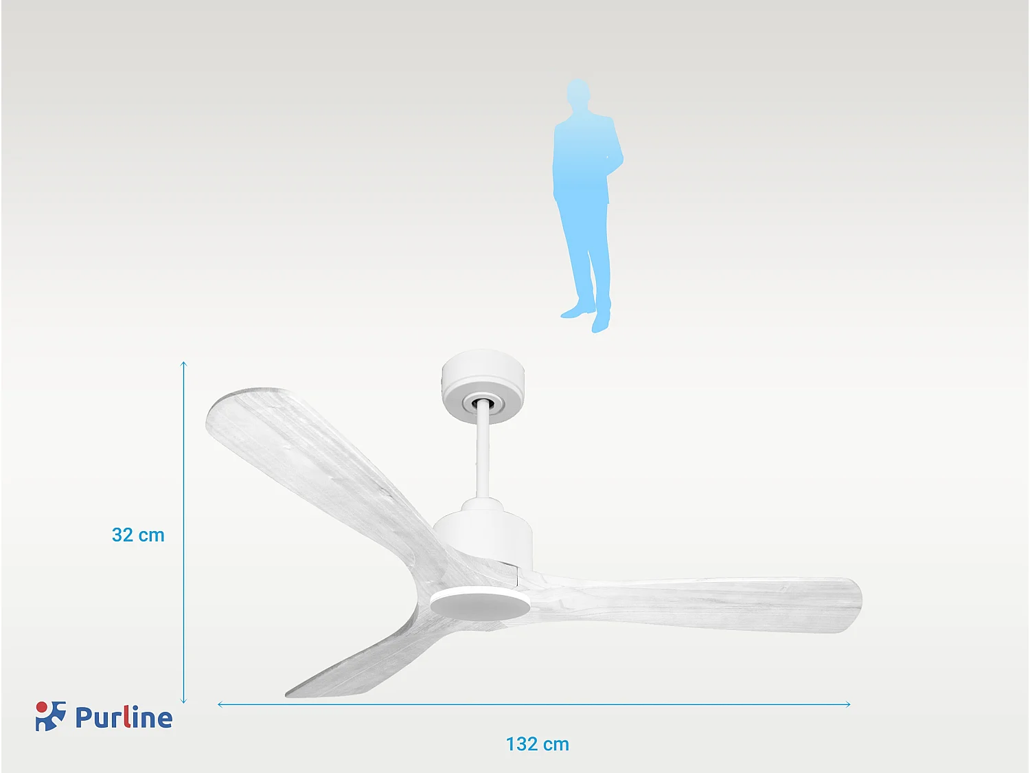 Ventilateur de plafond Wifi Moteur à courant continu Télécommande Hypersilence Mémoire