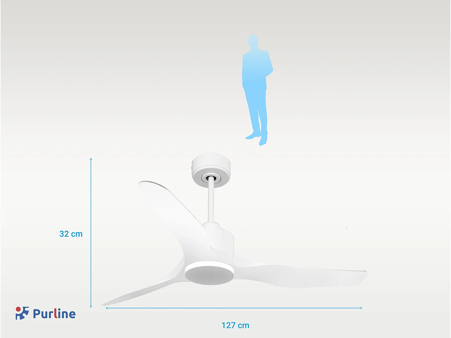 Ventilateur de plafond Réversible  Thermostat Wifi Moteur à courant continu Toits en pente Télécommande Adaptateur 2/3 Lames Hypersilence Mémoire
