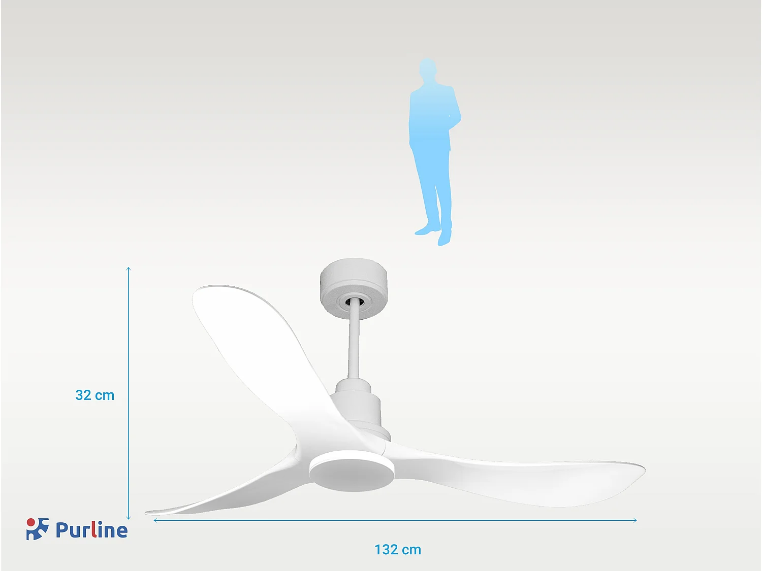 Ventilateur de plafond Réversible  Thermostat Wifi Moteur à courant continu Toits en pente Télécommande Hypersilence Mémoire