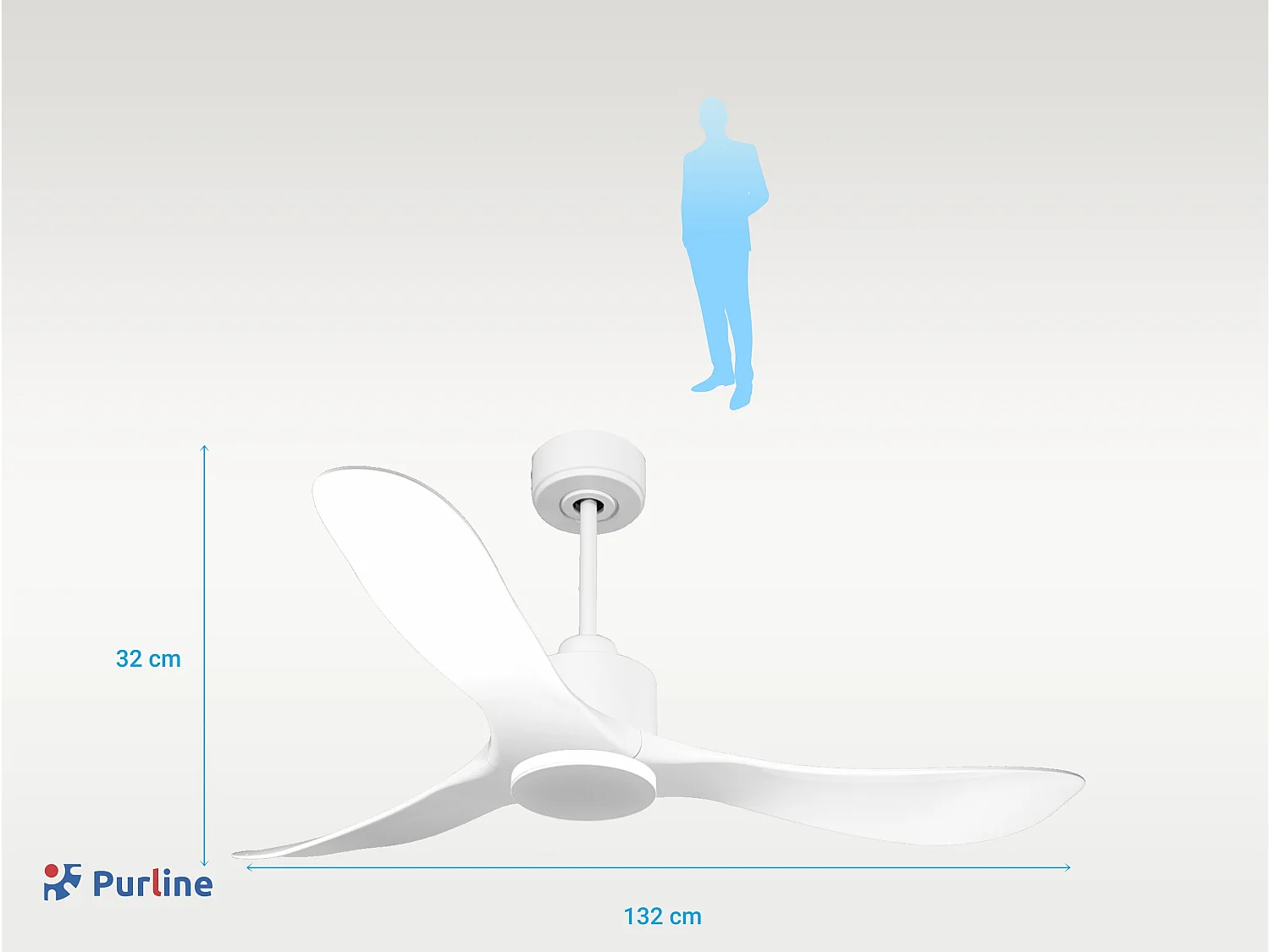 Ventilateur de plafond Réversible  Thermostat Wifi Moteur à courant continu Toits en pente Télécommande Hypersilence Mémoire