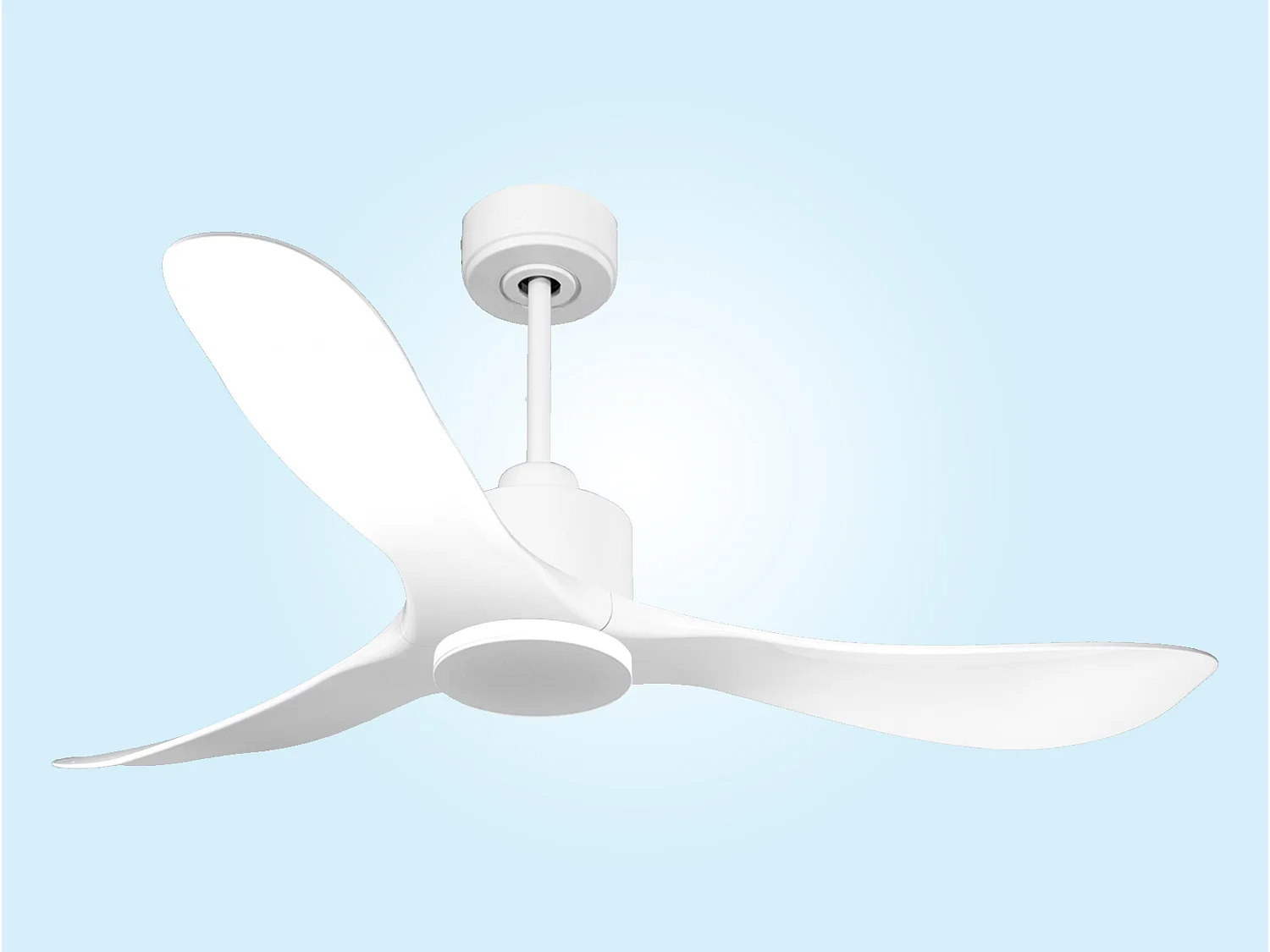 Ventilateur de plafond Réversible  Thermostat Wifi Moteur à courant continu Toits en pente Télécommande Hypersilence Mémoire