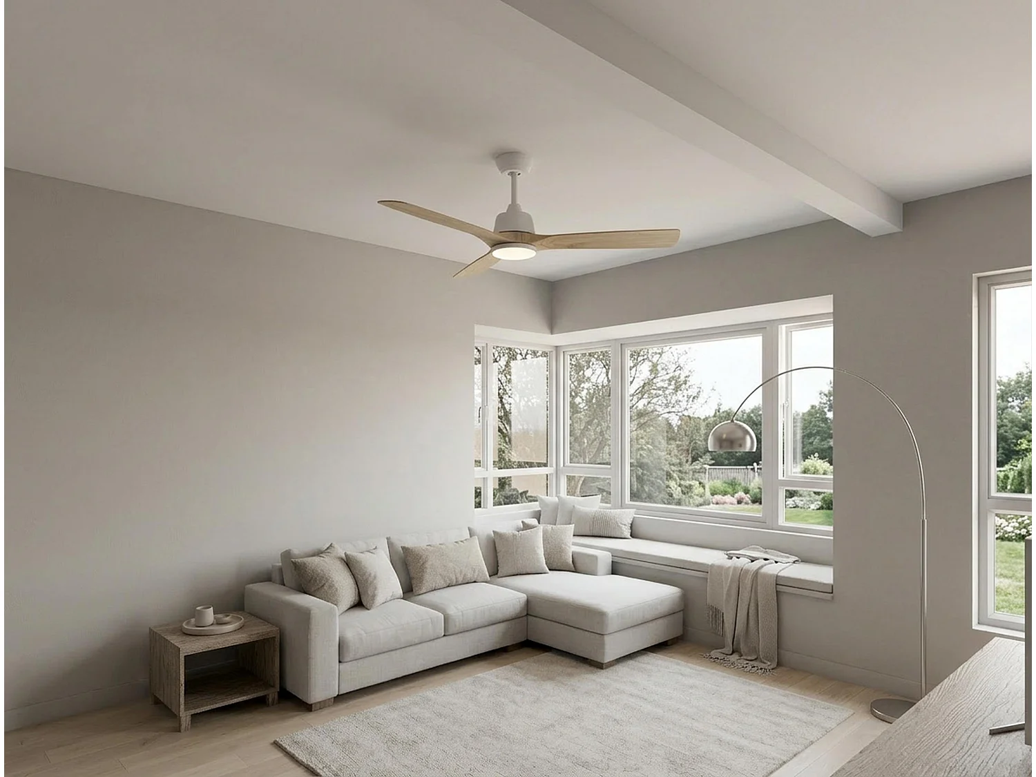 Ventilateur de plafond Réversible  Thermostat Wifi Moteur à courant continu Toits en pente Télécommande Hypersilence Mémoire