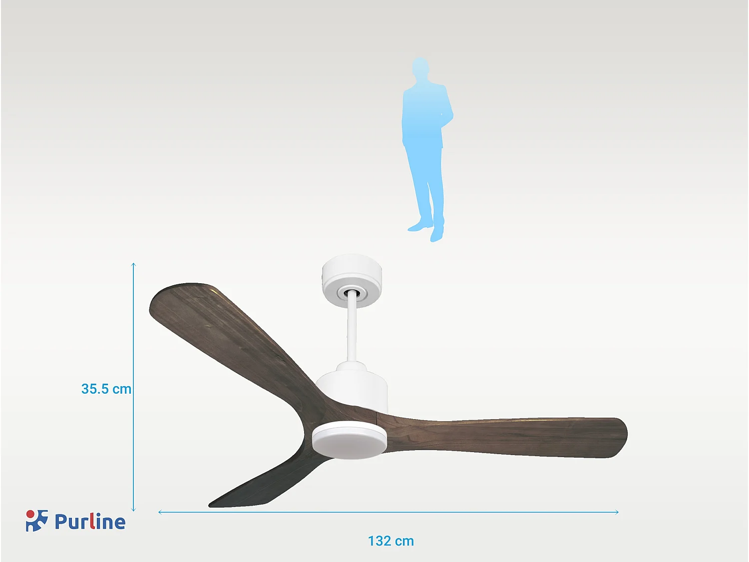 Ventilateur de plafond Réversible  Thermostat Dimmable Wifi Moteur à courant continu Toits en pente Télécommande Lumière à trois tons Hypersilence Mémoire