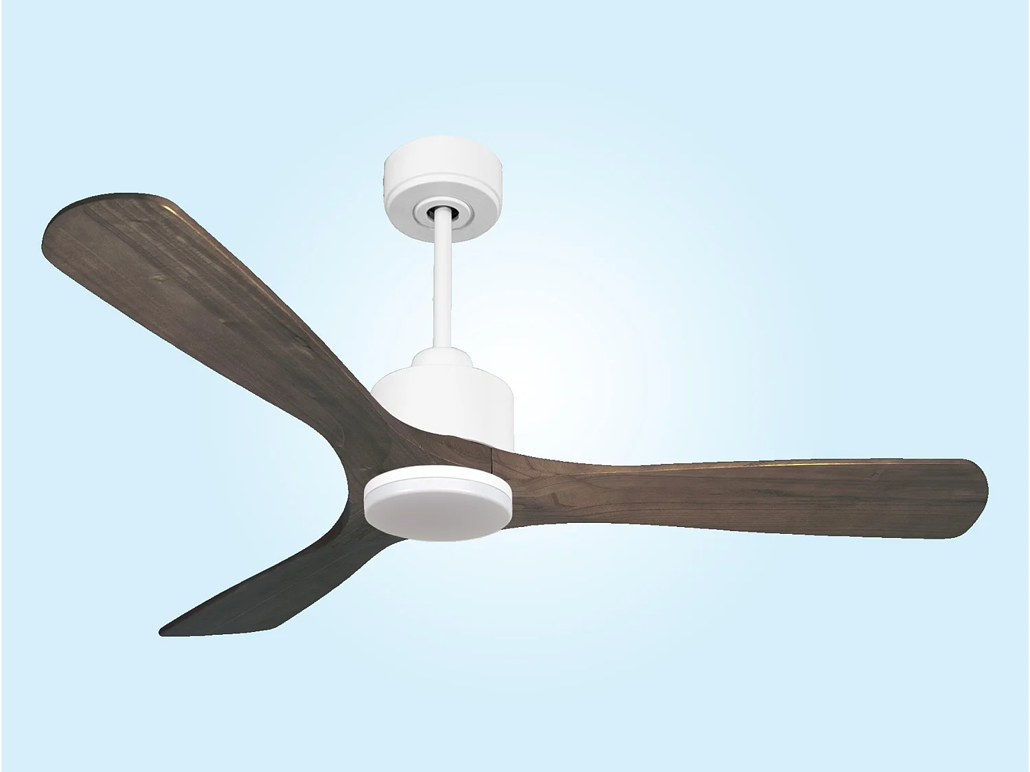 Ventilateur de plafond Réversible  Thermostat Dimmable Wifi Moteur à courant continu Toits en pente Télécommande Lumière à trois tons Hypersilence Mémoire