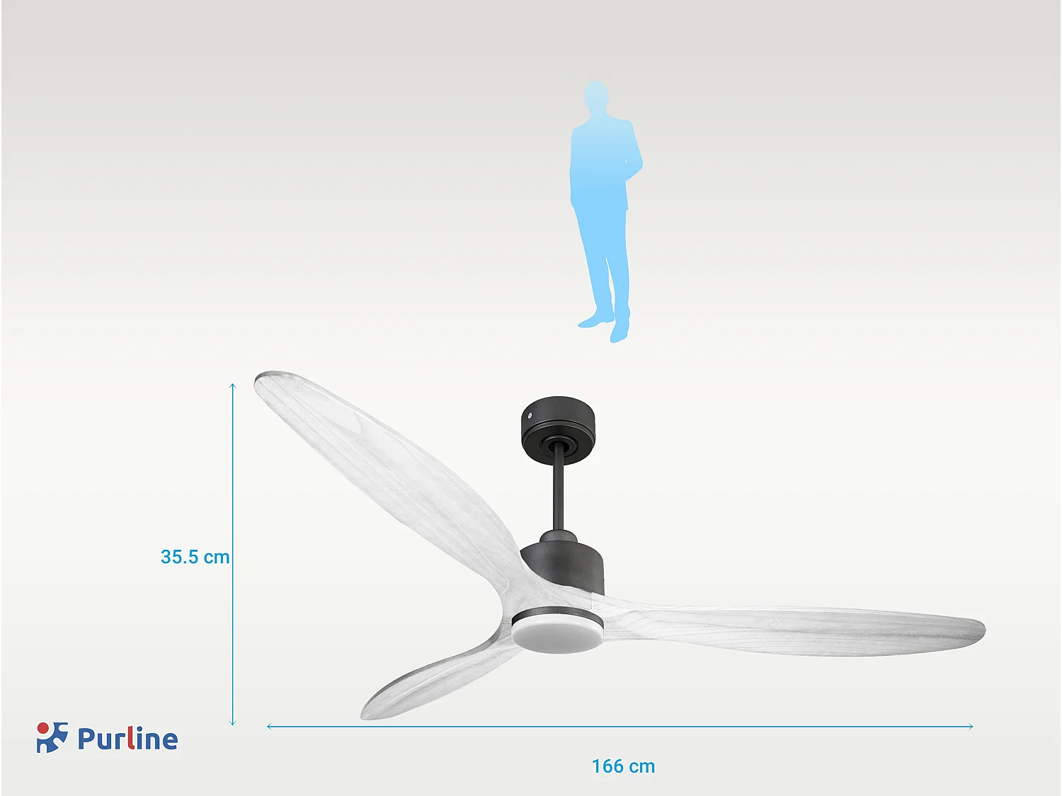 Ventilateur de plafond Réversible  Thermostat Dimmable Wifi Moteur à courant continu Toits en pente Télécommande Lumière à trois tons Hypersilence Mémoire