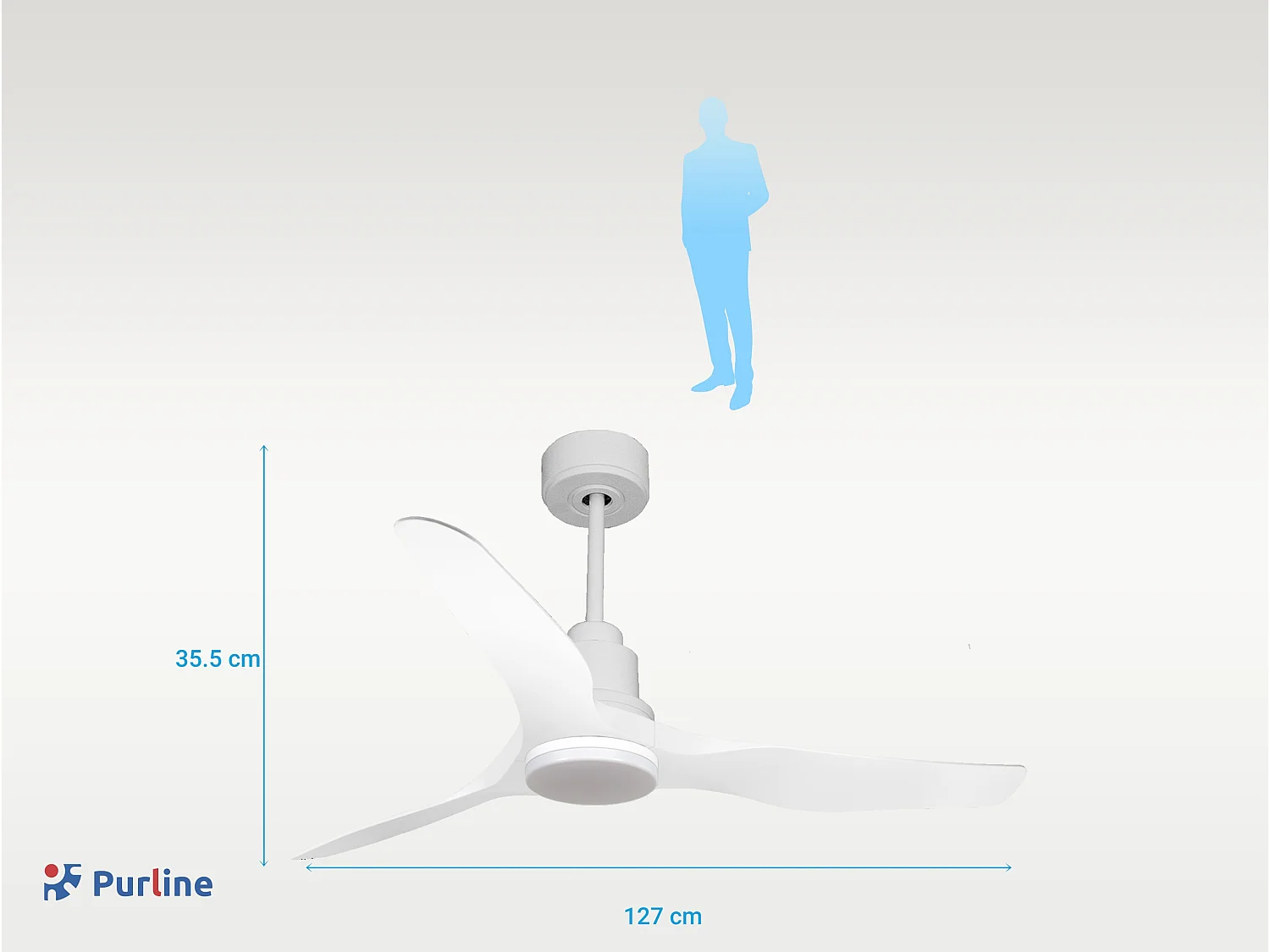 Ventilateur de plafond Réversible  Thermostat Dimmable Wifi Moteur à courant continu Toits en pente Télécommande Lumière à trois tons Adaptateur 2/3 Lames