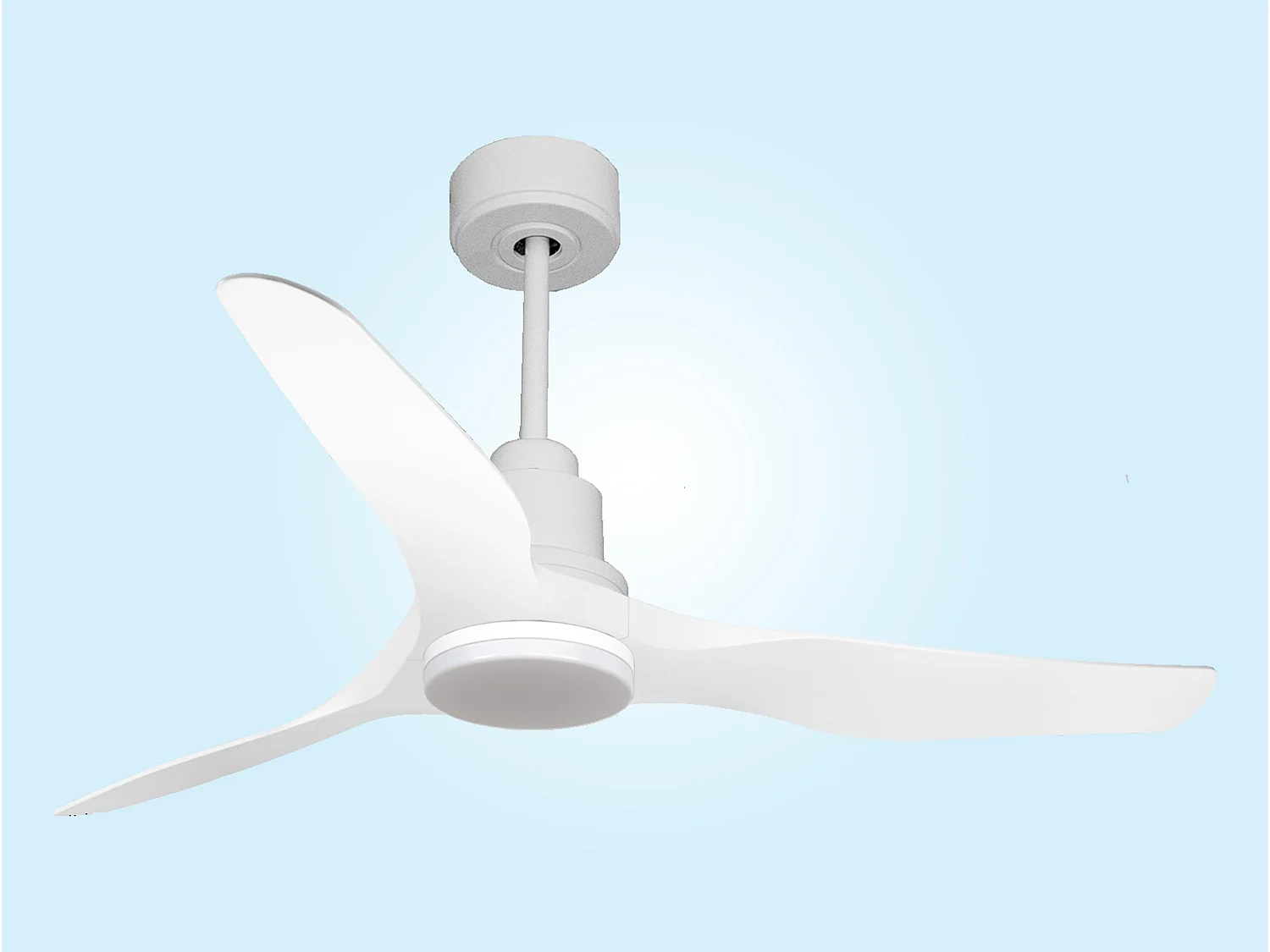 Ventilateur de plafond Réversible  Thermostat Dimmable Wifi Moteur à courant continu Toits en pente Télécommande Lumière à trois tons Adaptateur 2/3 Lames