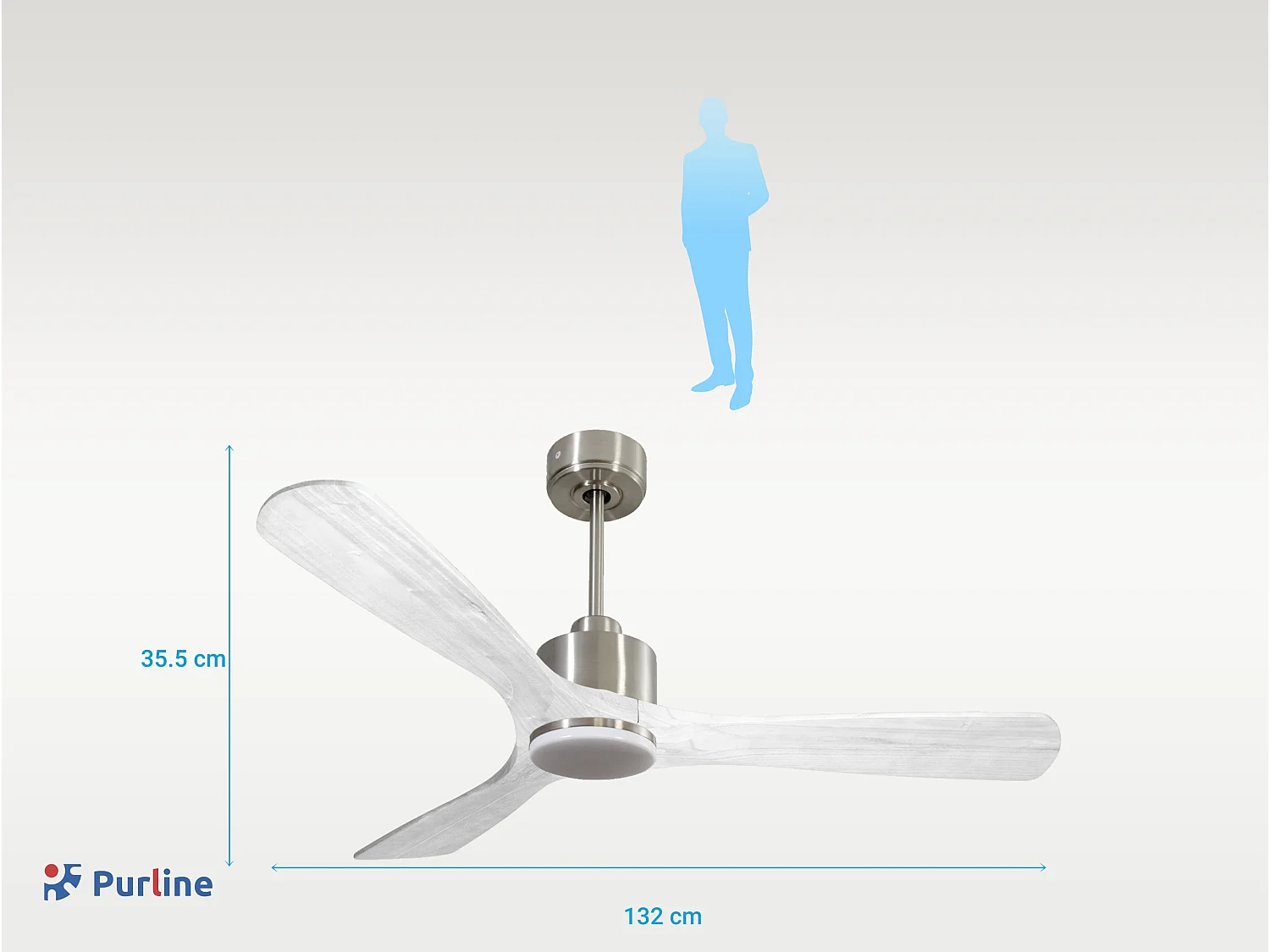 Ventilateur de plafond Réversible  Thermostat Dimmable Wifi Moteur à courant continu Toits en pente Télécommande Lumière à trois tons Hypersilence Mémoire